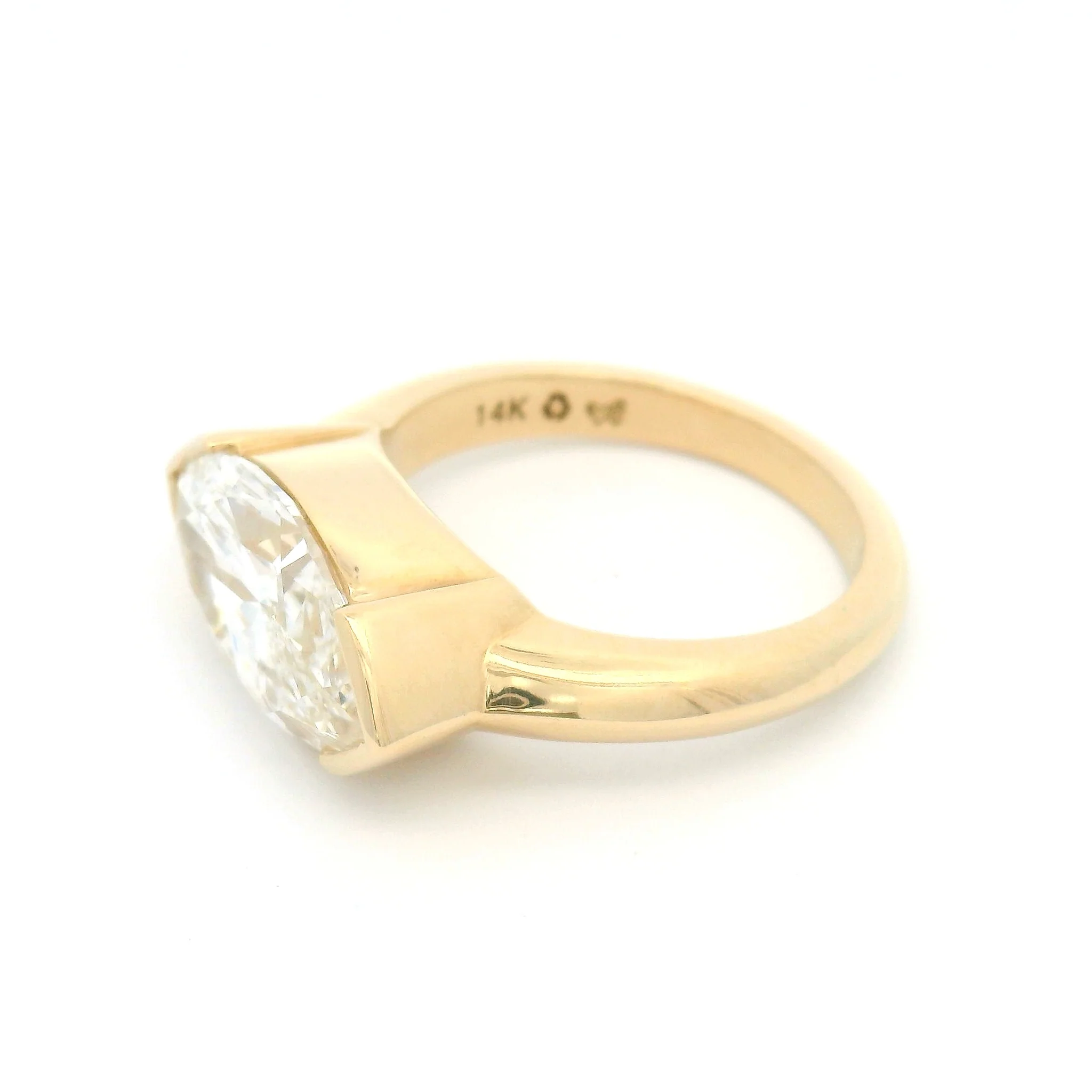 14k Yellow Solitaire with 3.1ct Lab-Grown Marquise Diamond - Image 3