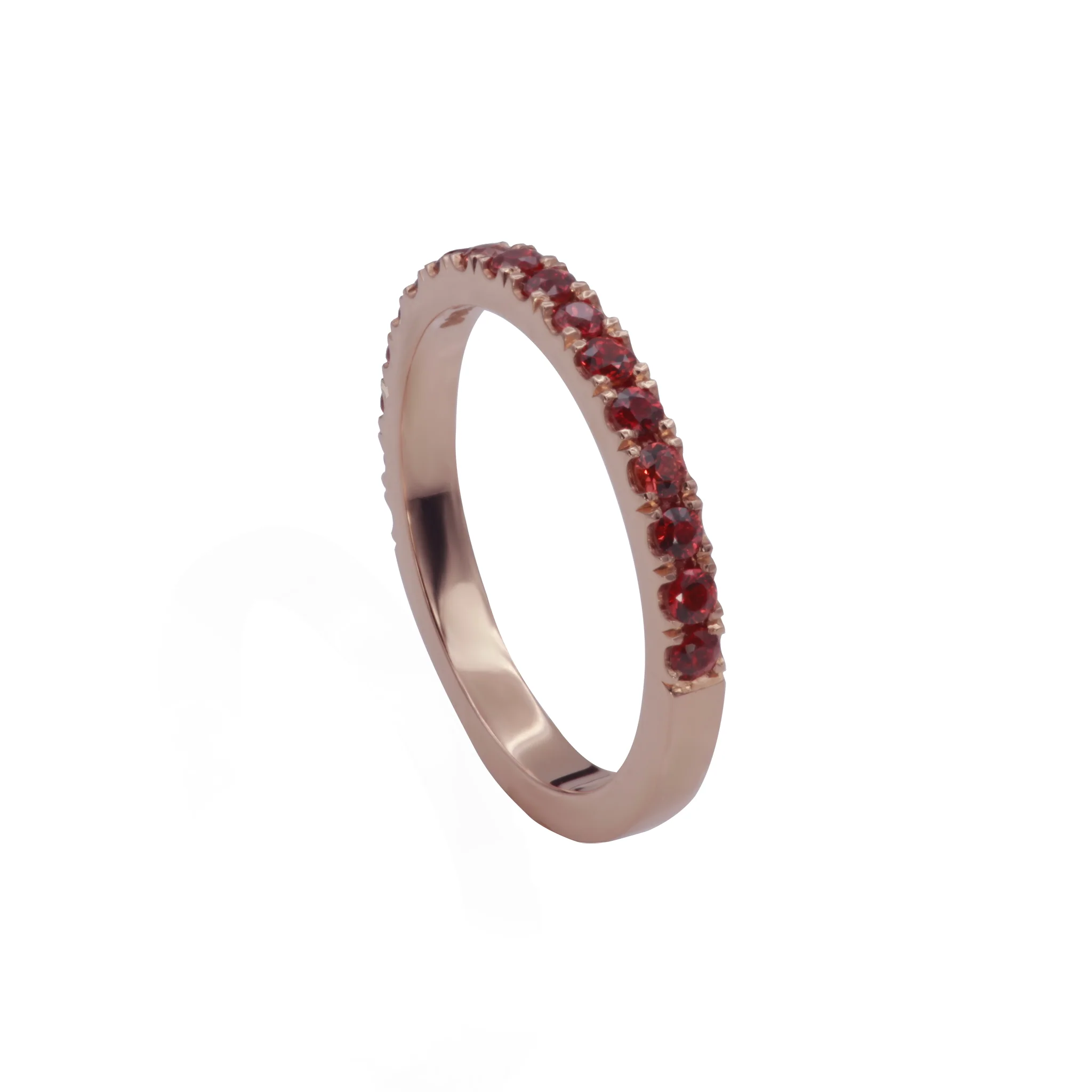 14k Rose Gold Half Eternity with 0.68cts Natural Round Orange Sapphires - Image 4