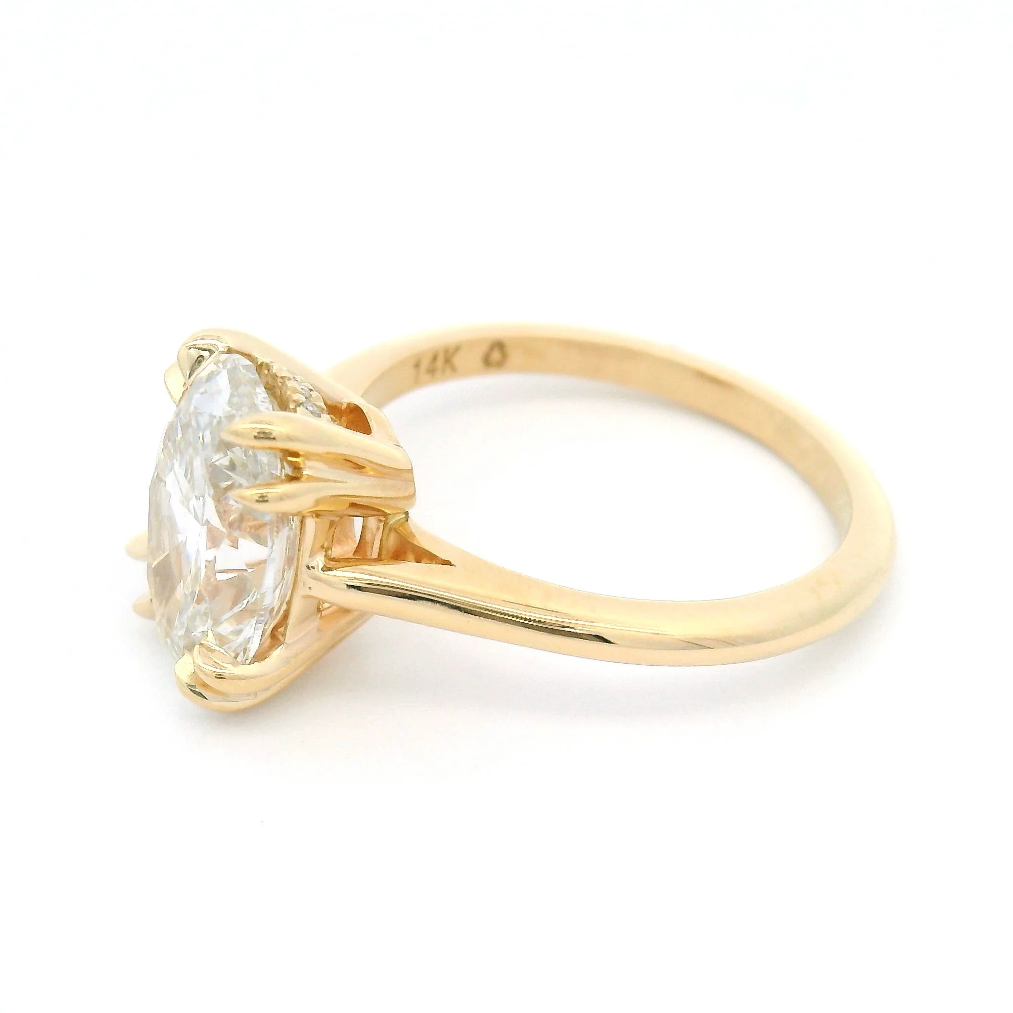 14k Yellow Engagement Ring with 2.86ct Lab-Grown Diamond & Accent Lab-Grown Diamonds - Image 8