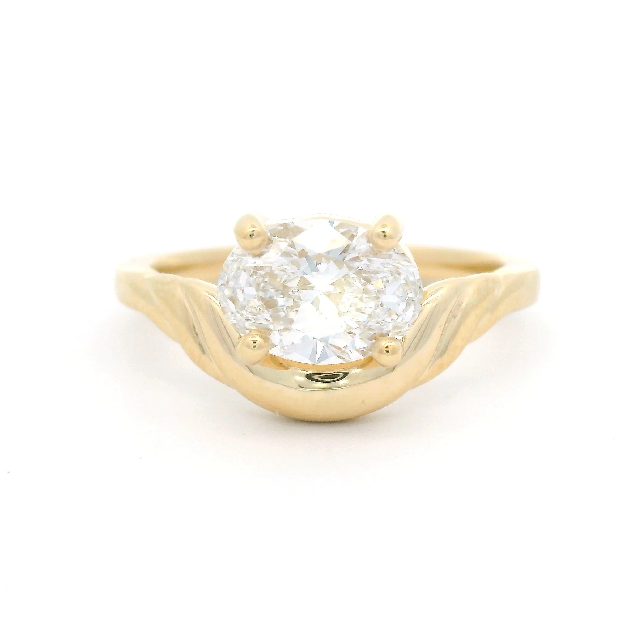 14k Yellow Engagement Solitaire with 1.14ct Lab-Grown Oval Diamond