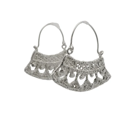 Silver Large Lace Earrings