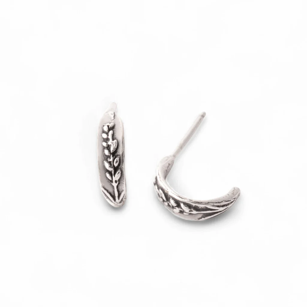 Silver Lavender Huggy Earrings