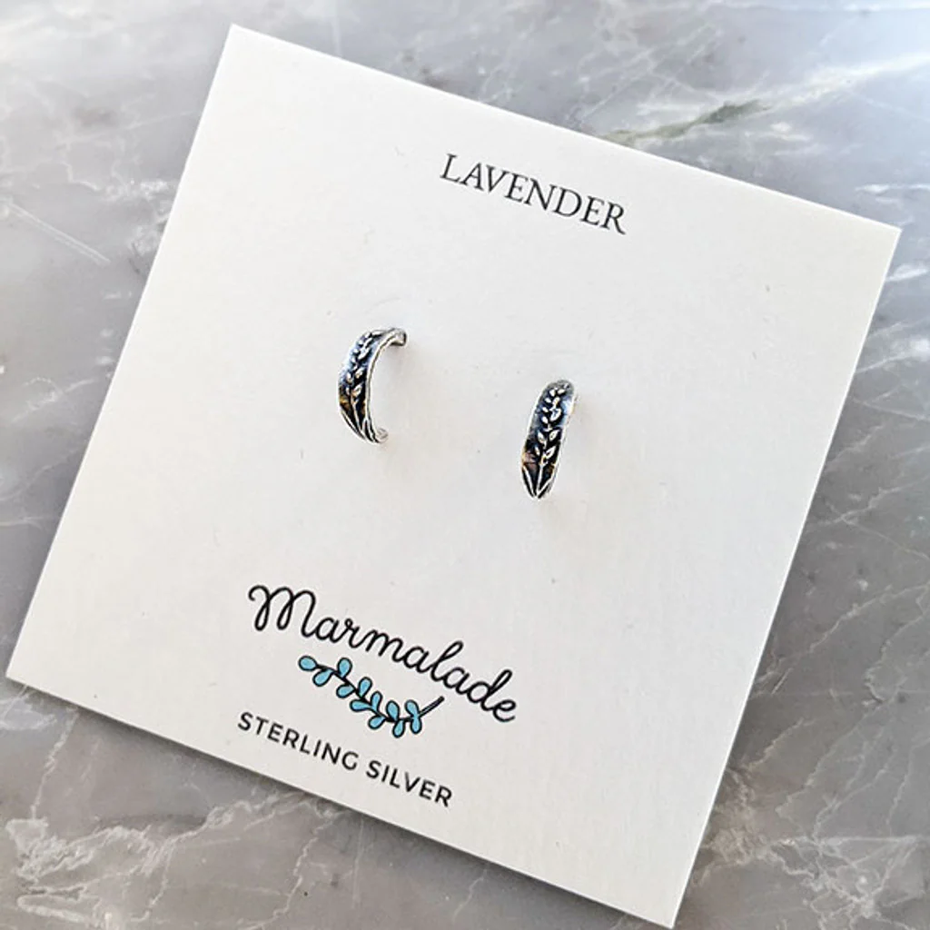 Silver Lavender Huggy Earrings - Image 3