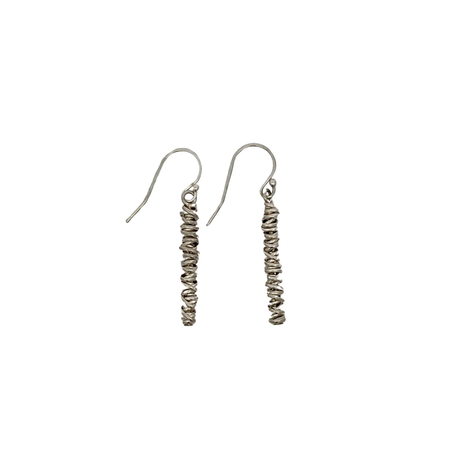 Silver Twist Drop Earrings