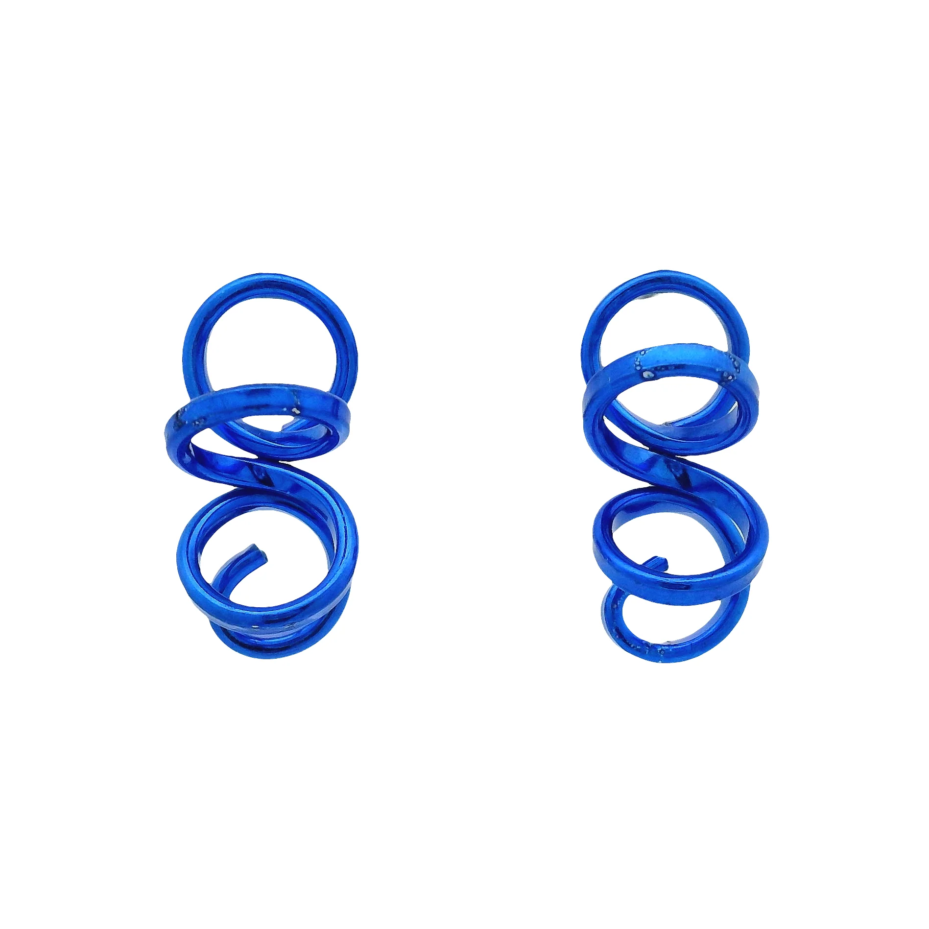 Small Blue Spiral Earrings