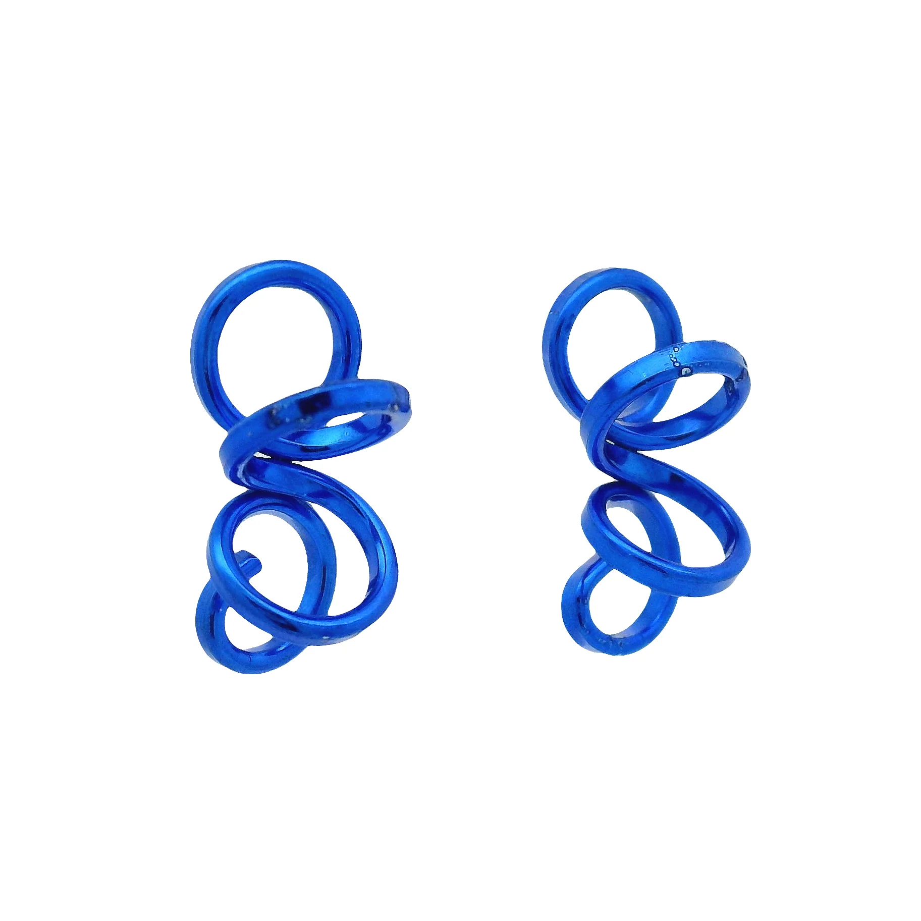 Small Blue Spiral Earrings - Image 2