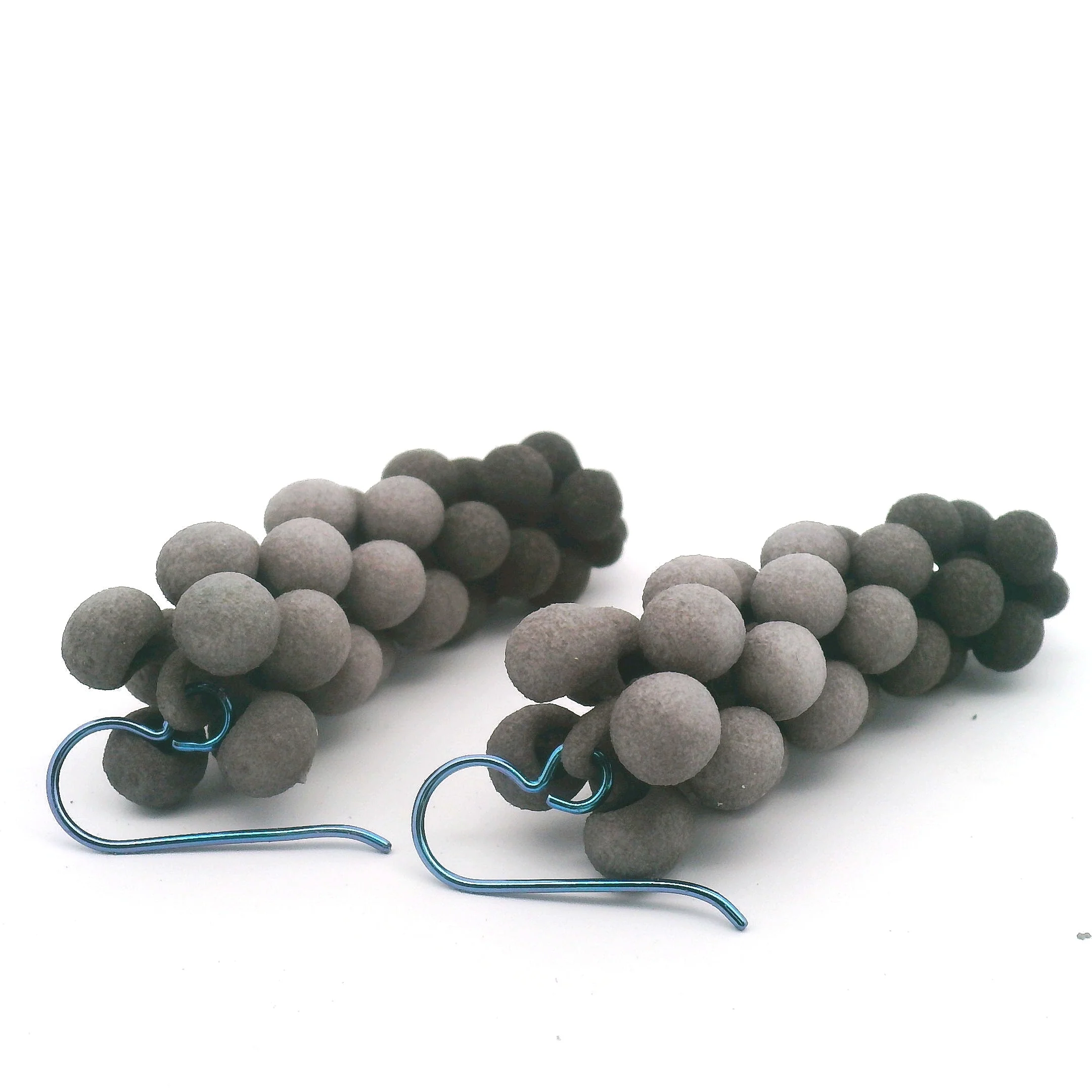 Small Charcoal Bubble Earrings - Image 3
