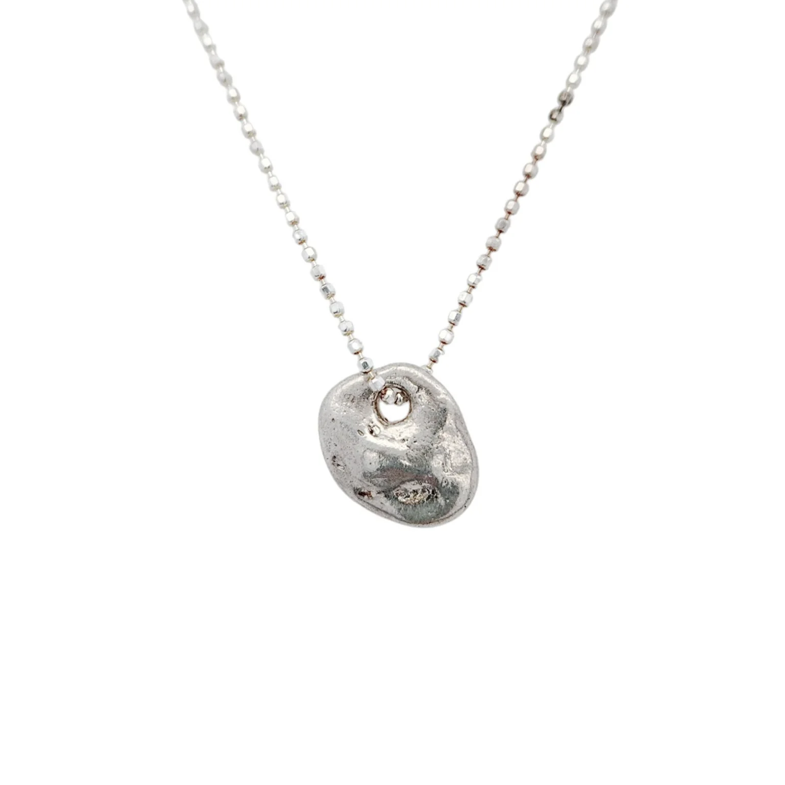 Small Flat Lucky Stone Necklace