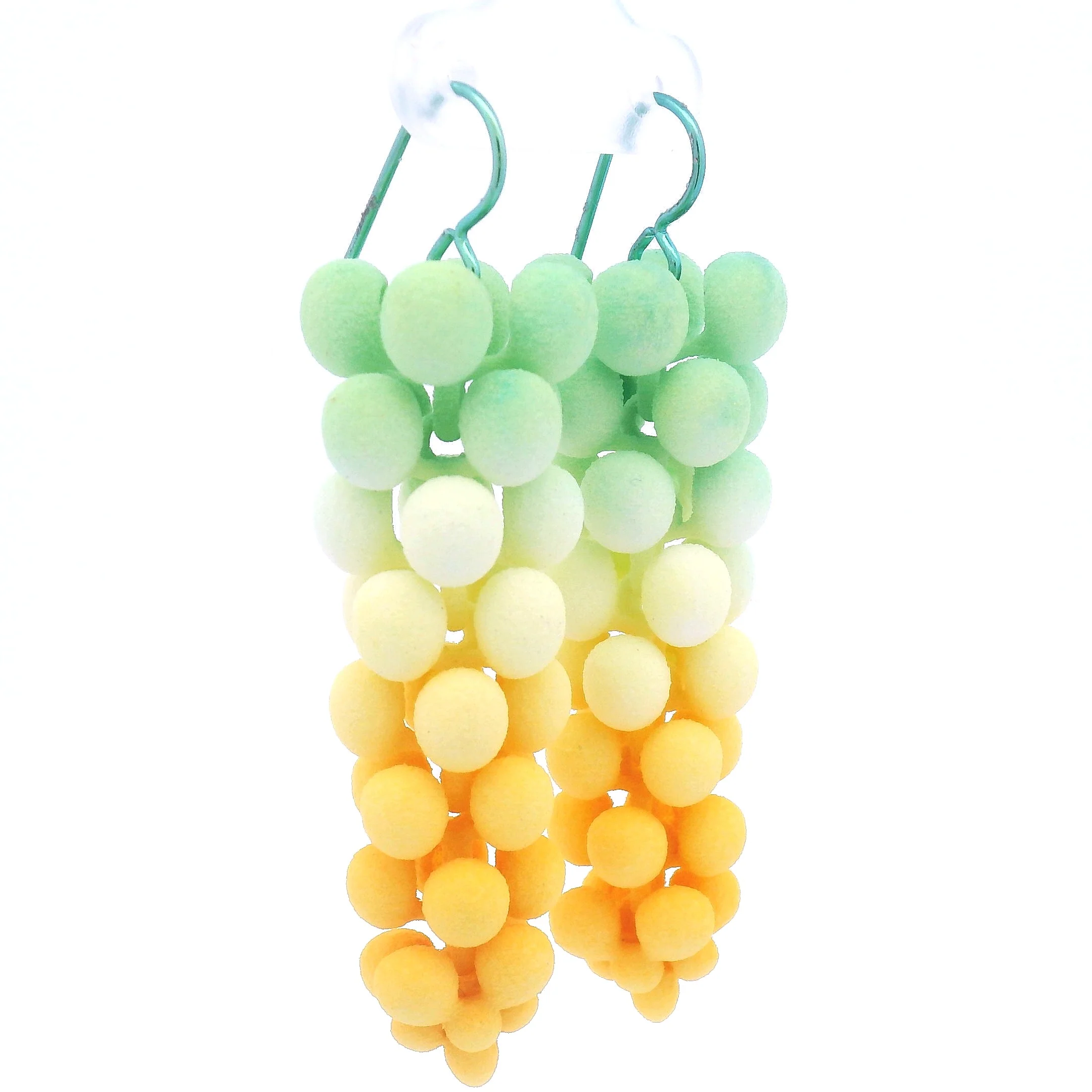 Small Lemon-Lime Bubble Earrings - Image 2