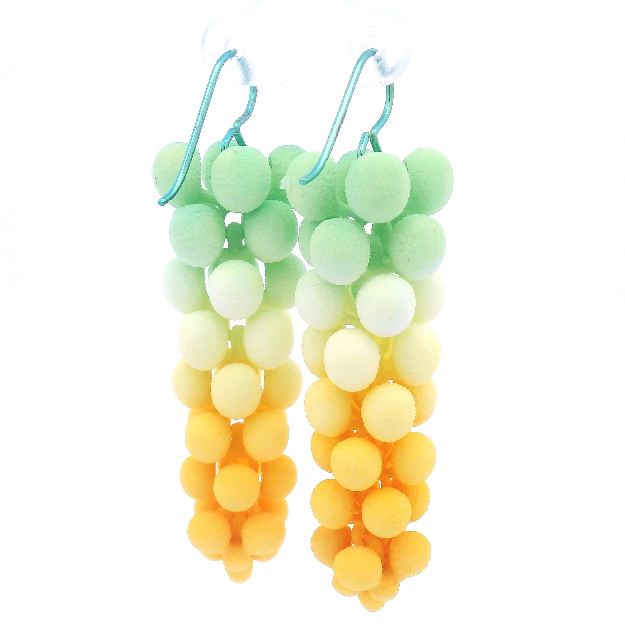 Small Lemon-Lime Bubble Earrings - Image 3