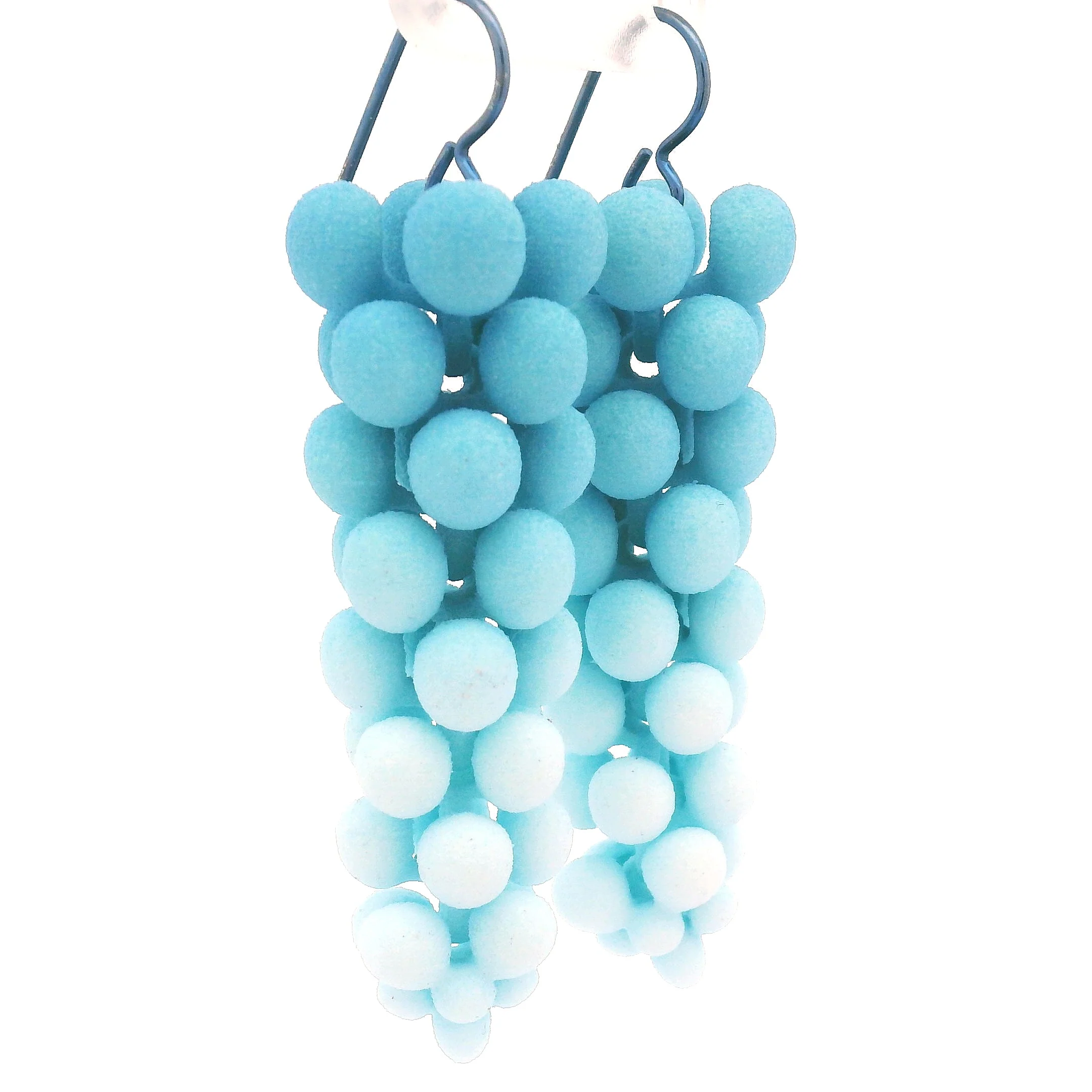 Small Whisper Blue Bubble Earrings - Image 2