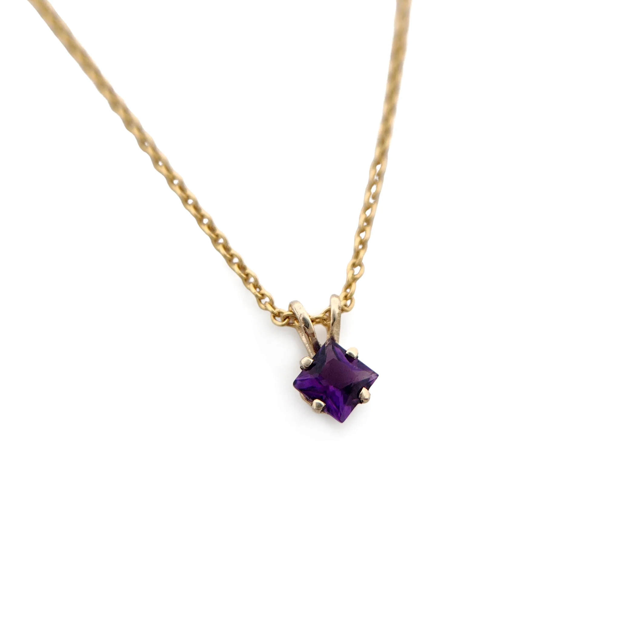 Square-Cut Amethyst Necklace - Image 2