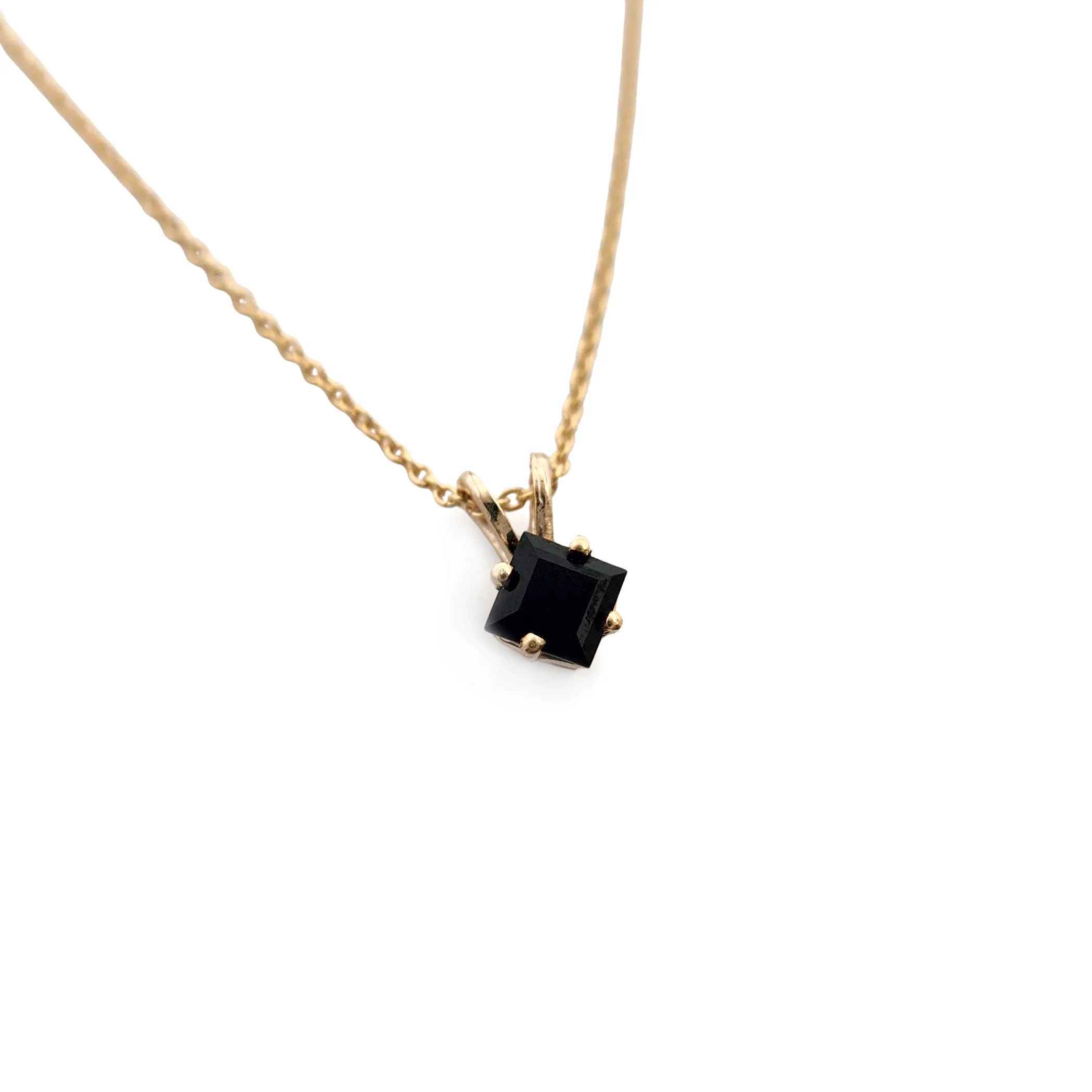 Square-Cut Black Spinel Necklace - Image 2