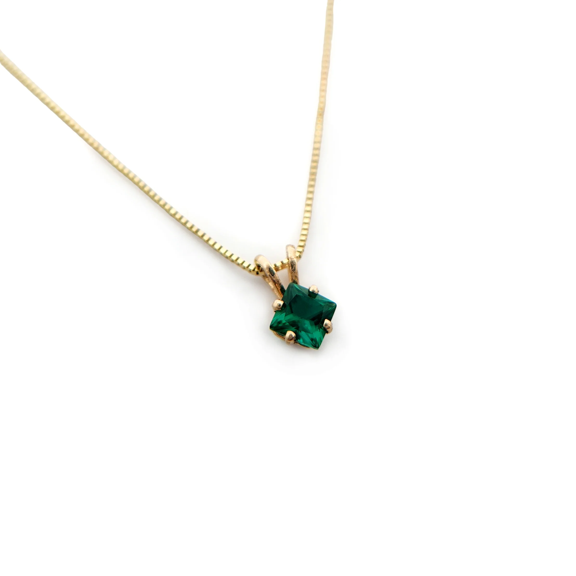 Square-Cut Emerald Necklace - Image 2