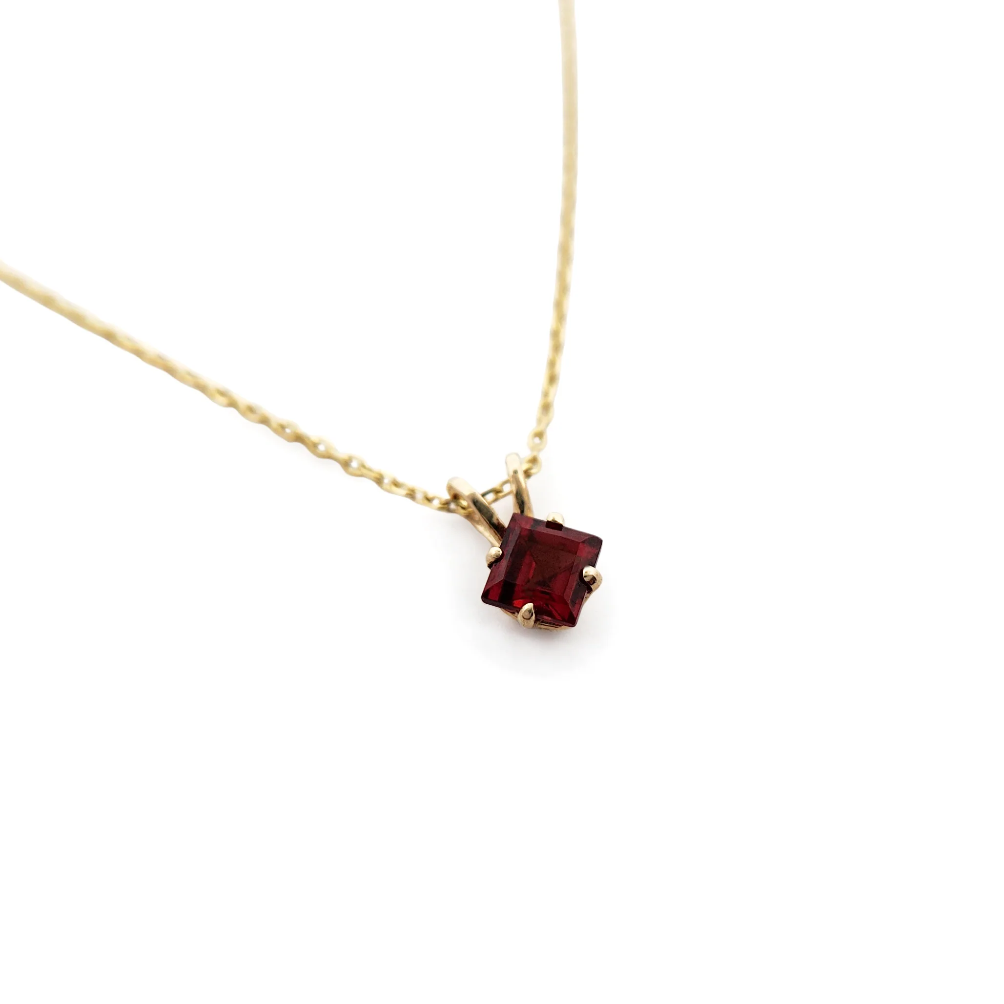 Square-Cut Garnet Necklace - Image 2