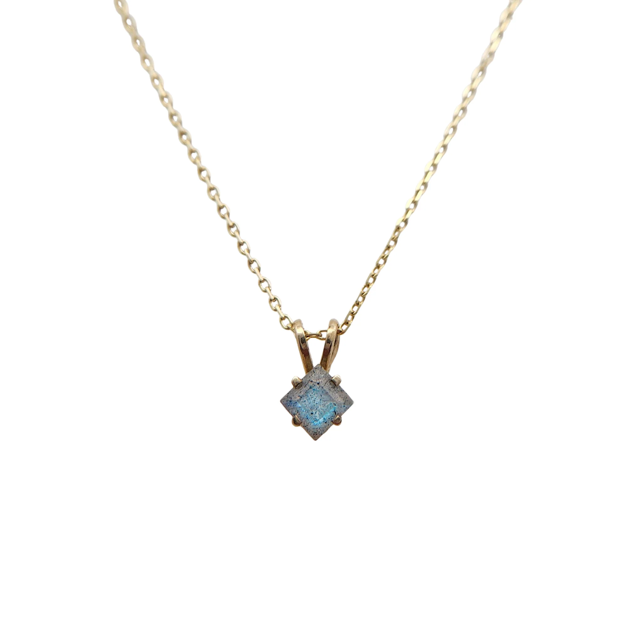 Square-Cut Labradorite Necklace