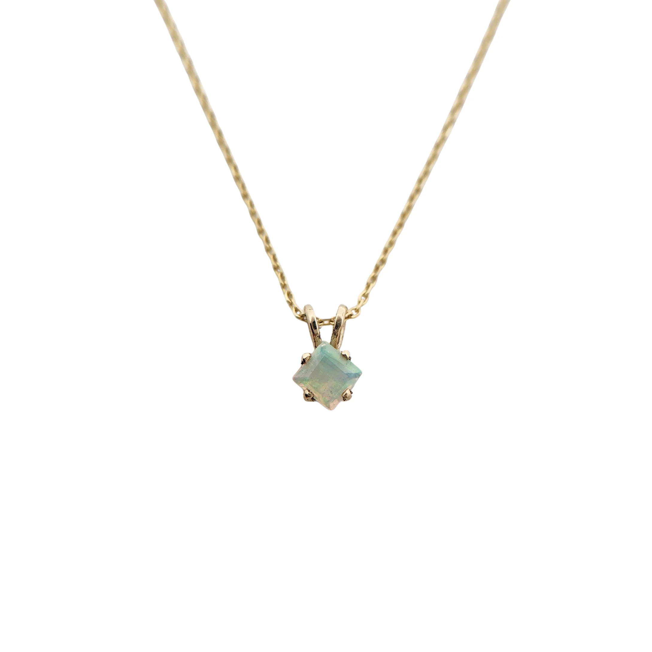 Square-Cut Opal Necklace