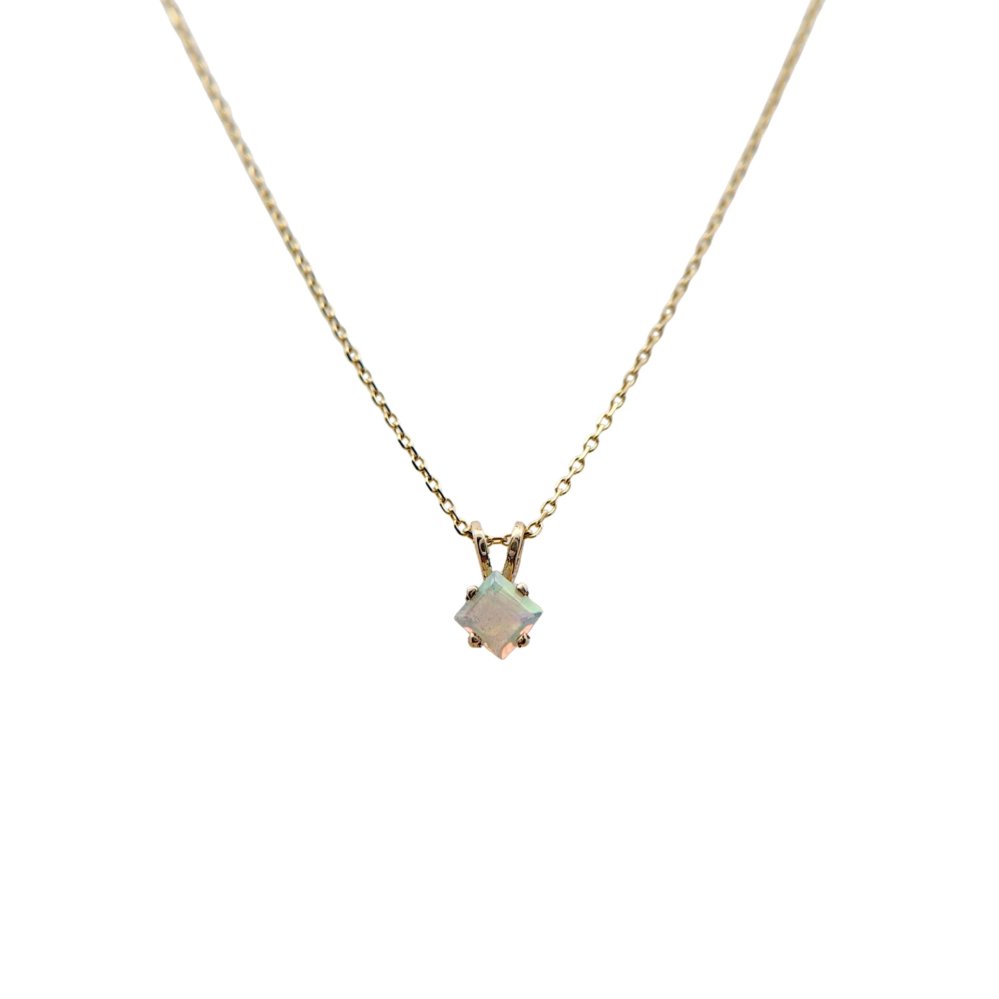 Square-Cut Opal Necklace - Image 3
