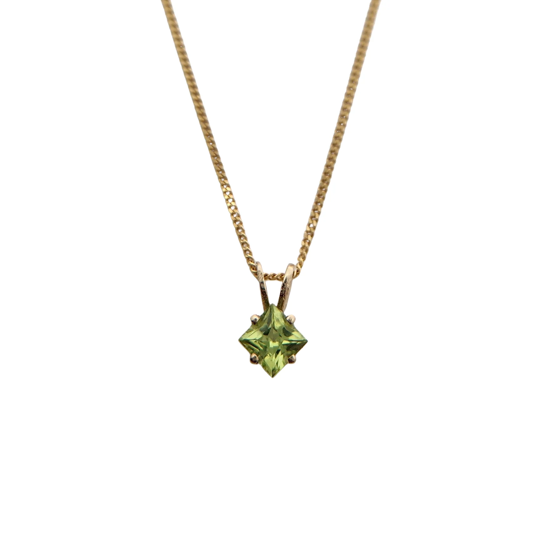 Square-Cut Peridot Necklace