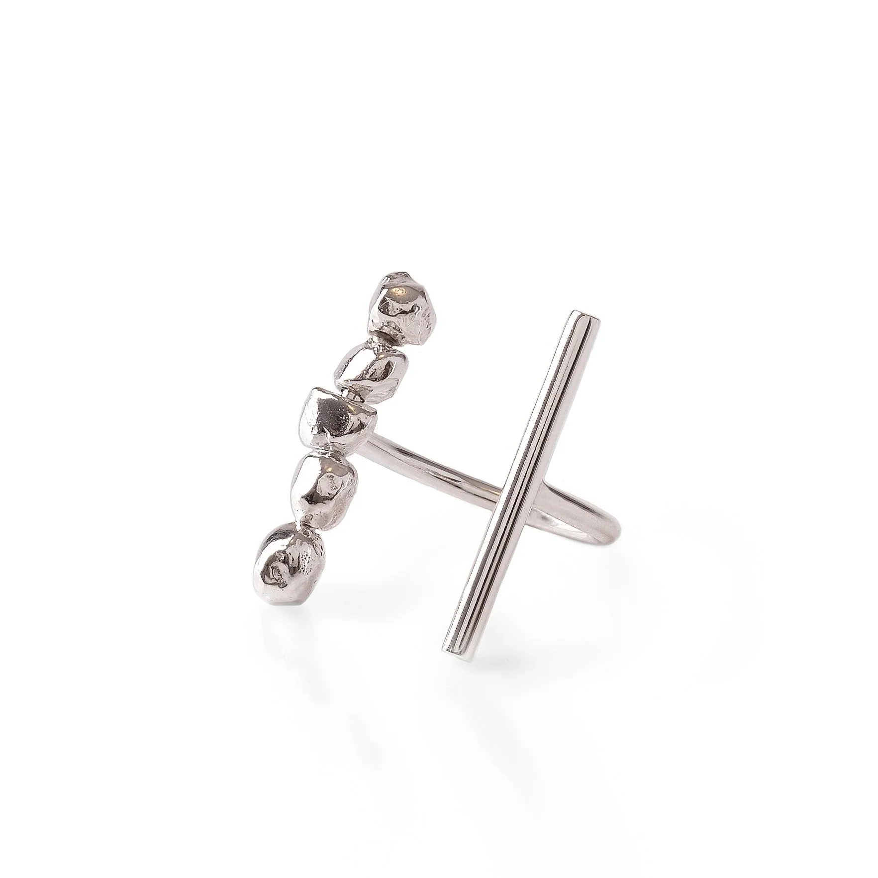 Sterling Silver 5 Bead Ring