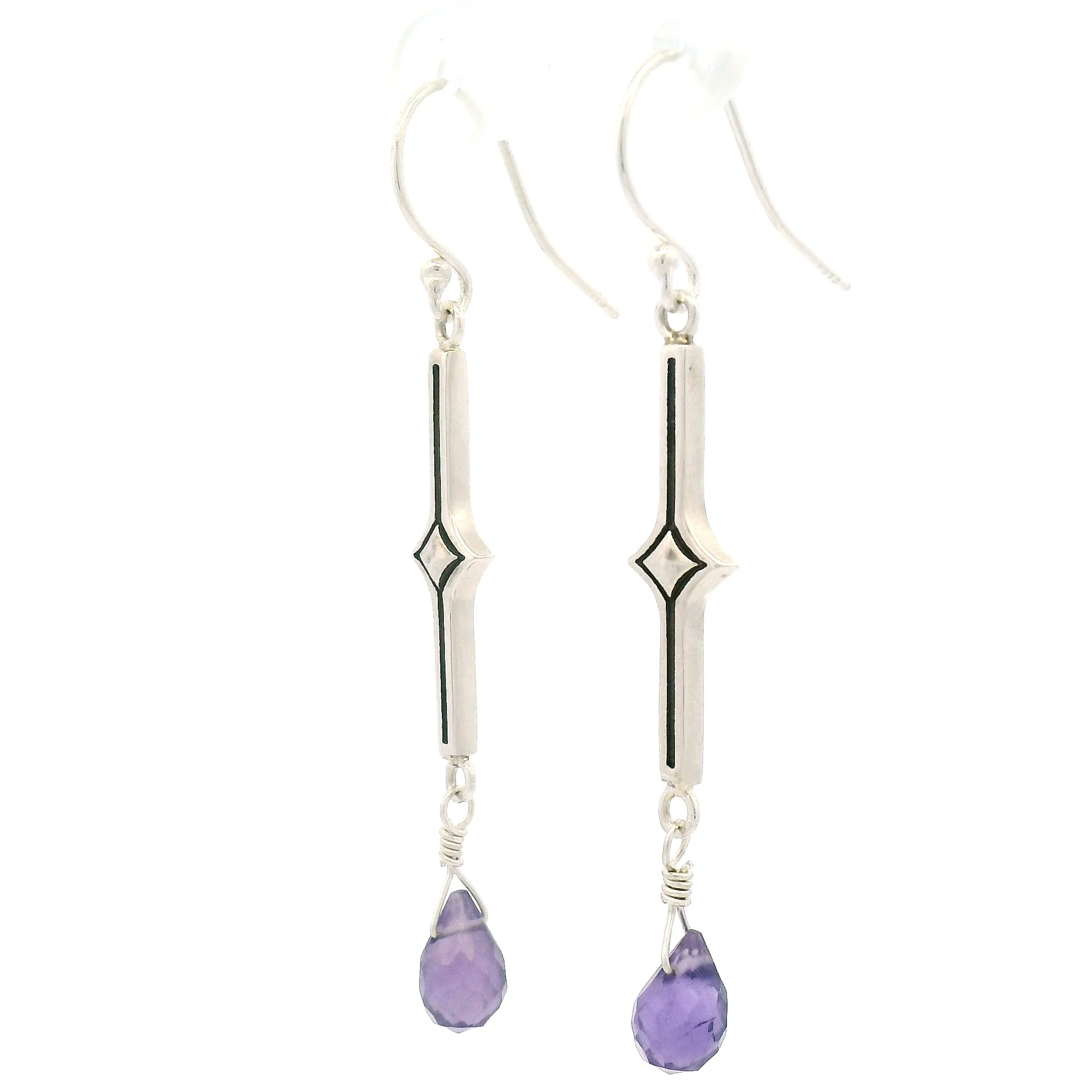 Sterling Silver Amethyst Baluster Earrings - Image 4