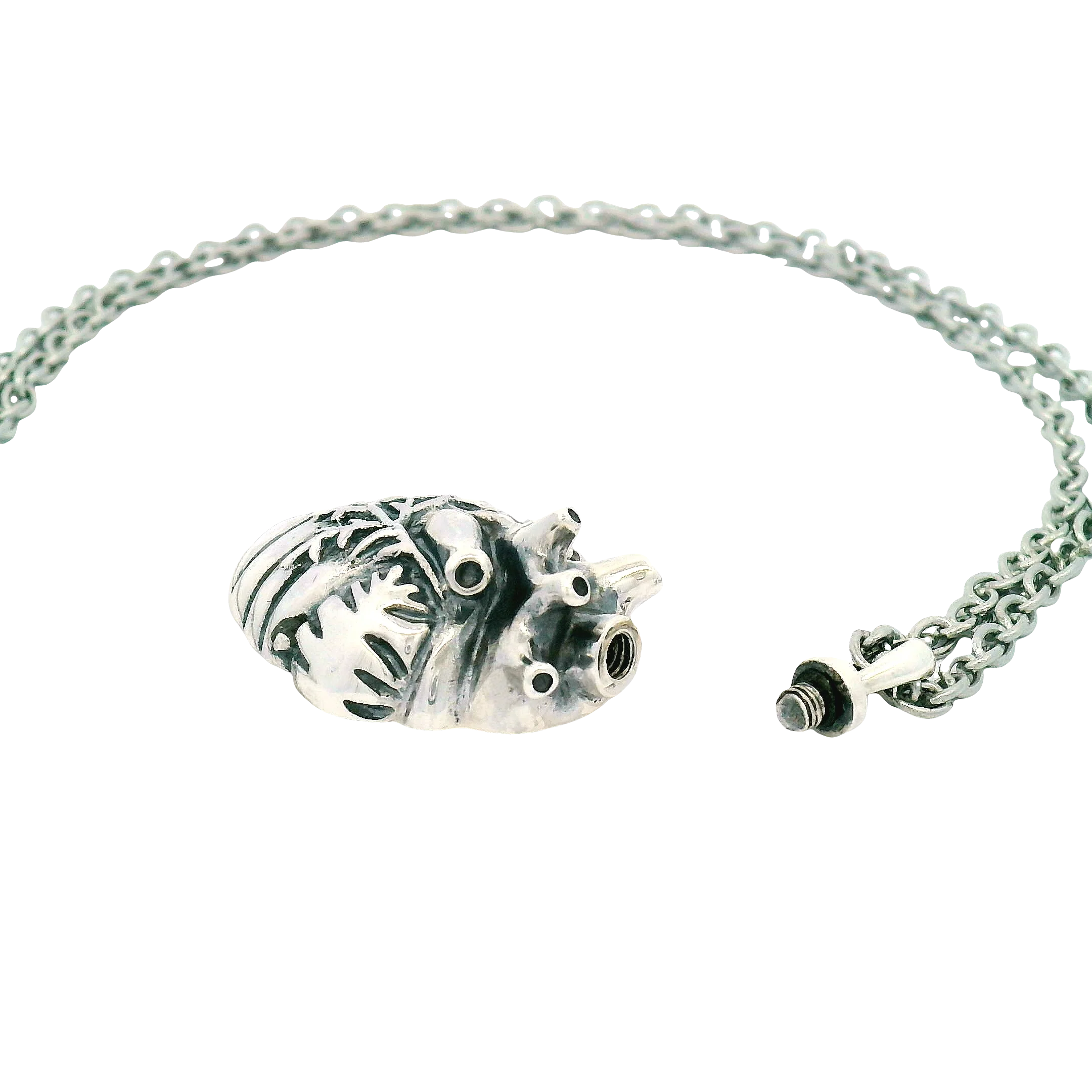 Sterling Silver Anatomical Heart Urn Pendant - Image 6
