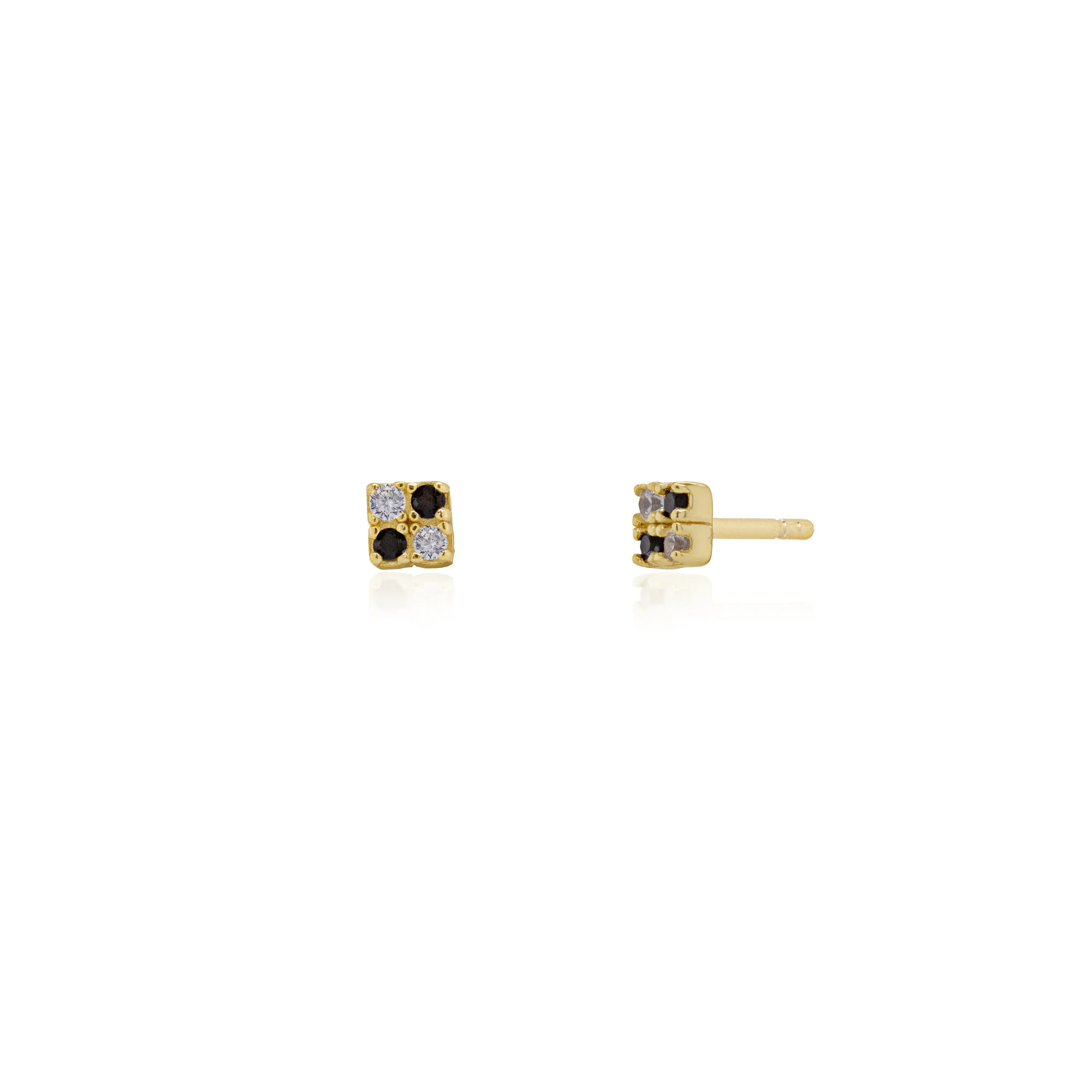 Sterling Silver CZ Flower Stud Earrings