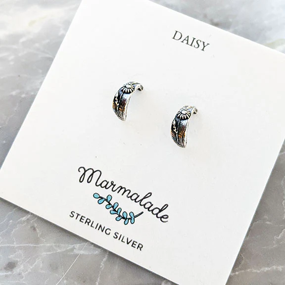 Sterling Silver Daisy Huggy Earring - Image 4
