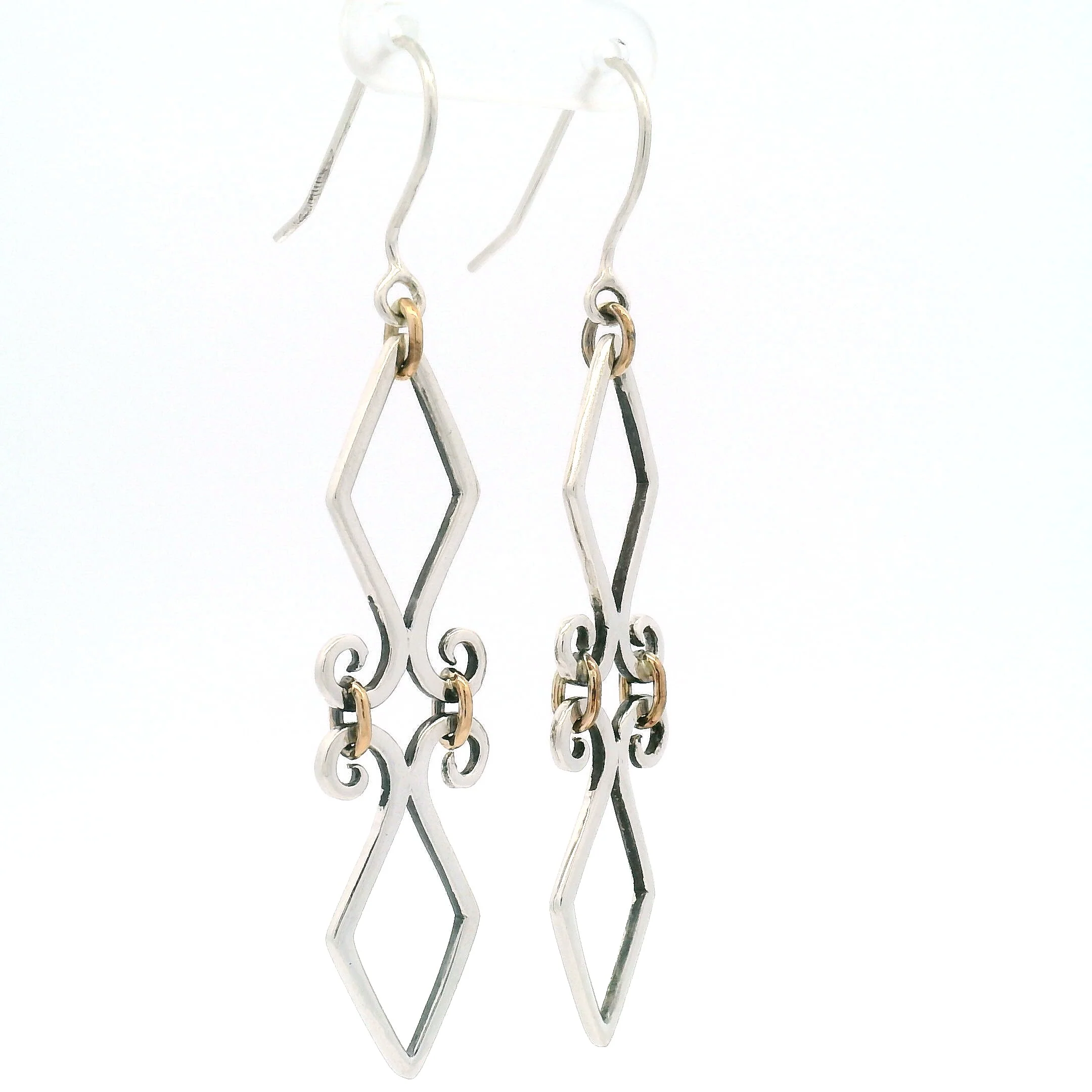 Sterling Silver Gold Filled Fleur De Lis Earrings - Image 4