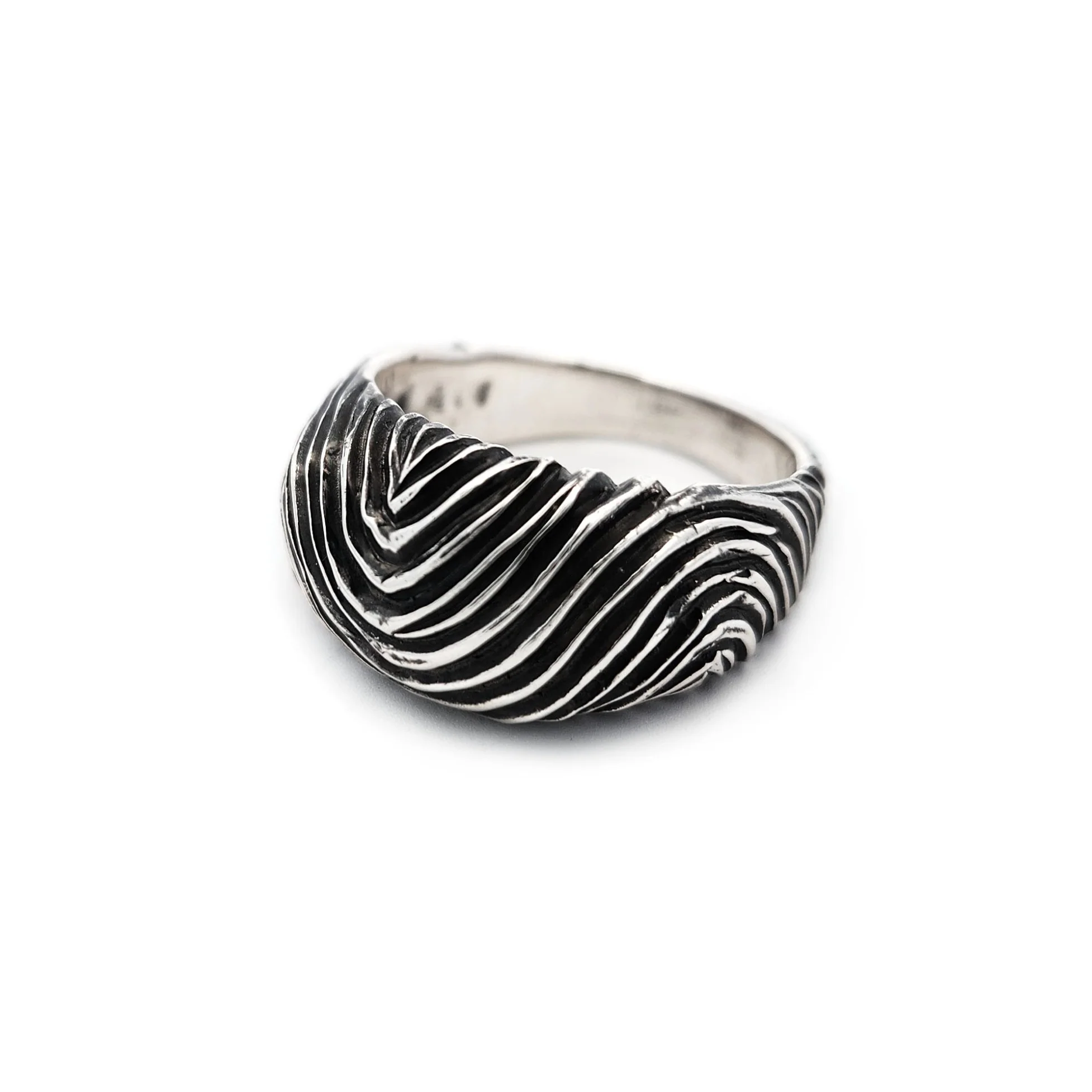 Sterling Silver Hand-Sculpted Fingerprint Ring - Image 2