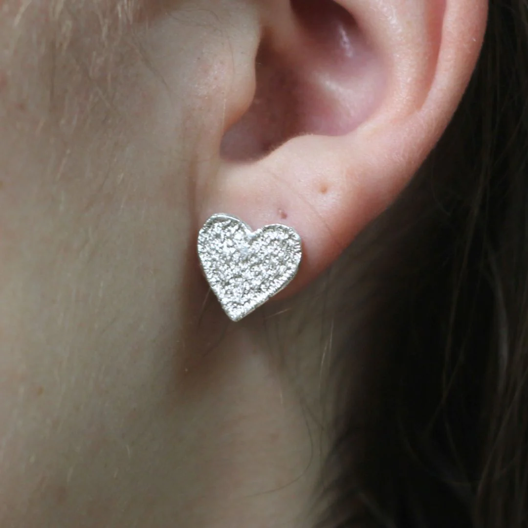 Sterling Silver Heart Lace Studs - Image 2
