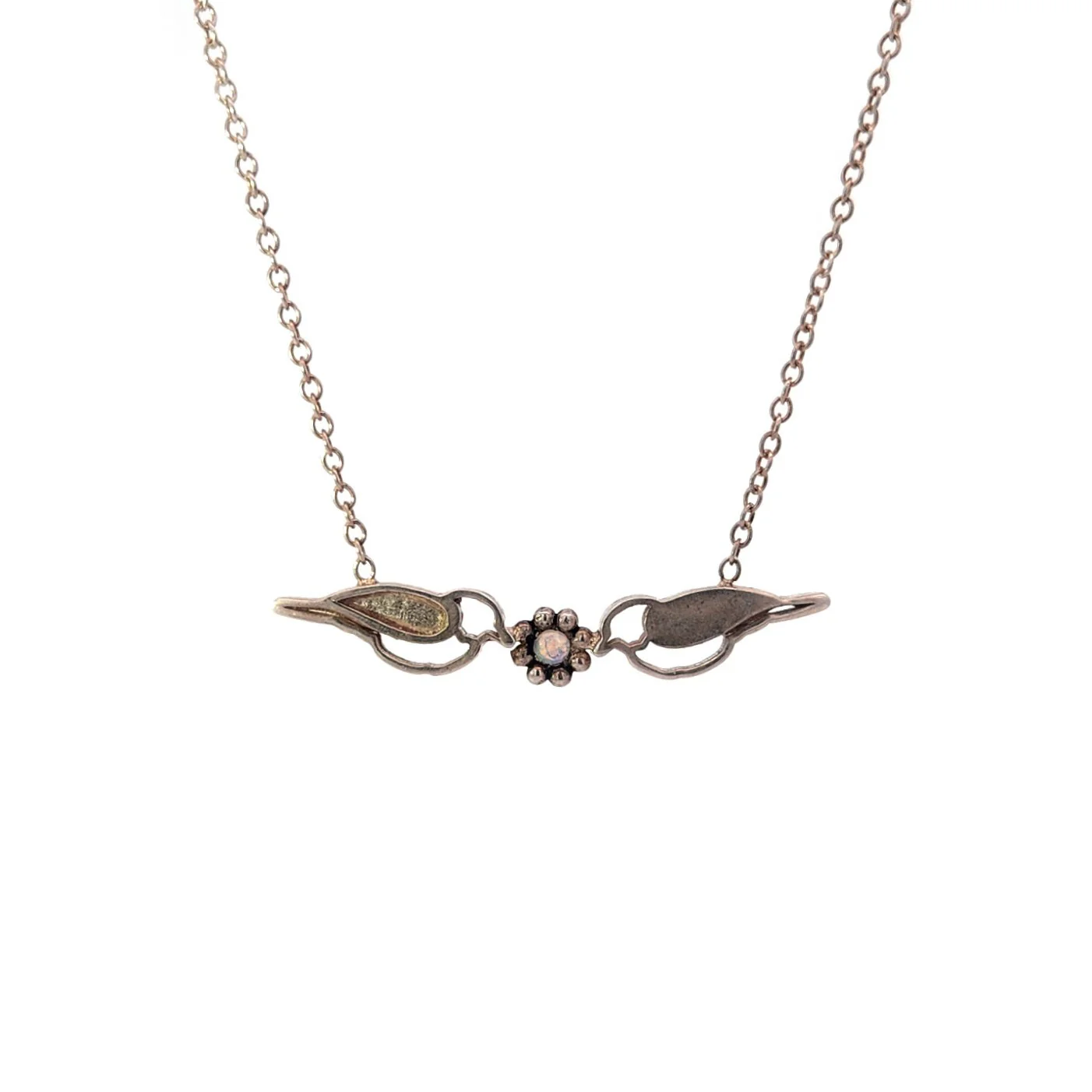 Sterling Silver Opal Bird Necklace