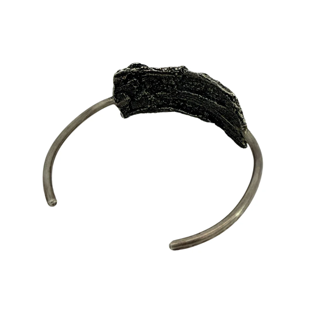Sterling Silver Tree Bark Cuff - Image 2