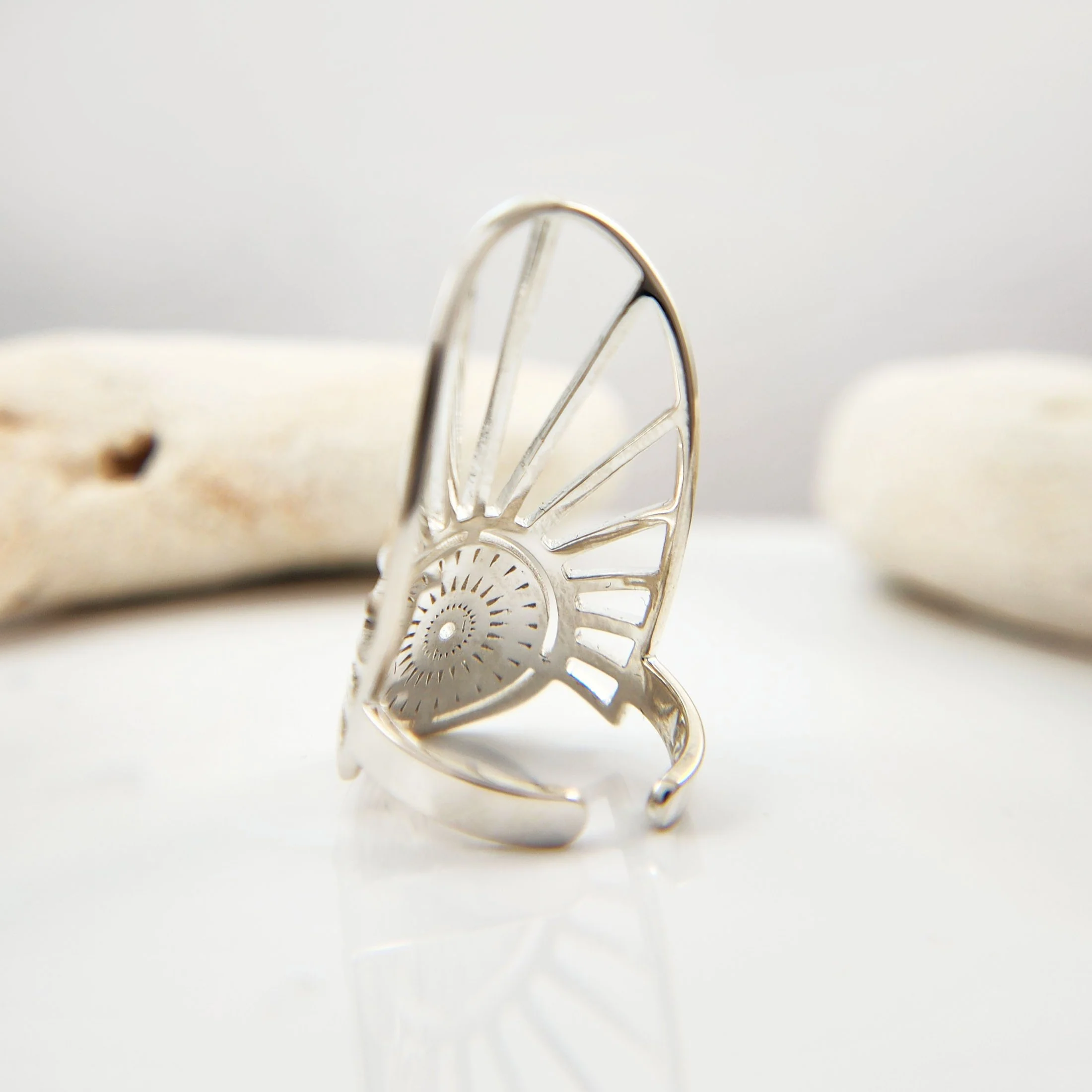 Sun Burst Adjustable Midi Ring - Image 3