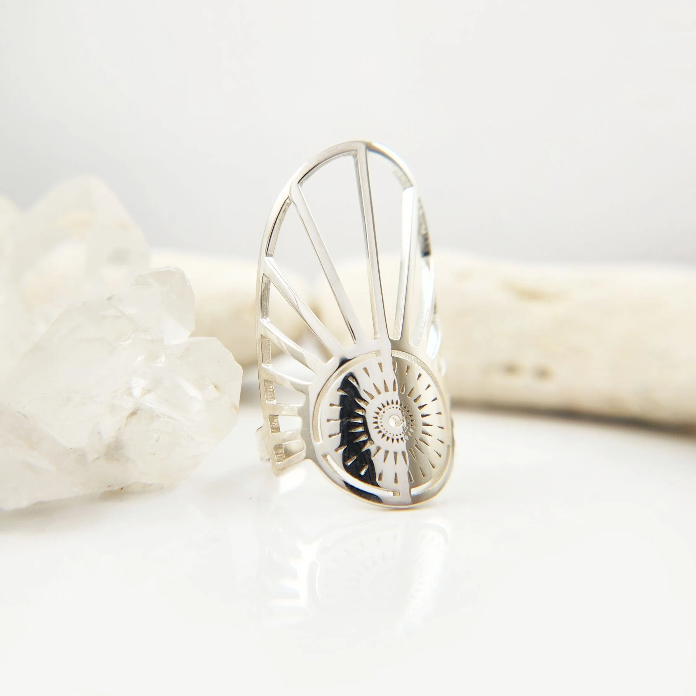 Sun Burst Adjustable Midi Ring - Image 4