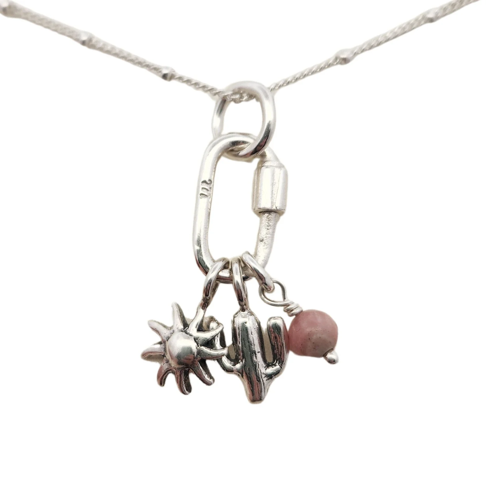 Sun, Cactus & Opal Charm Necklace