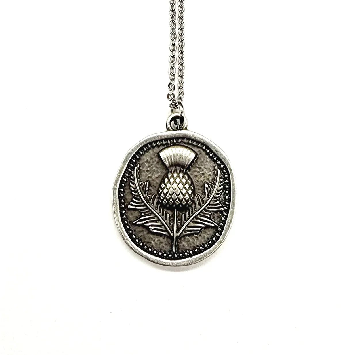 Thistle Necklace - Antique Silver
