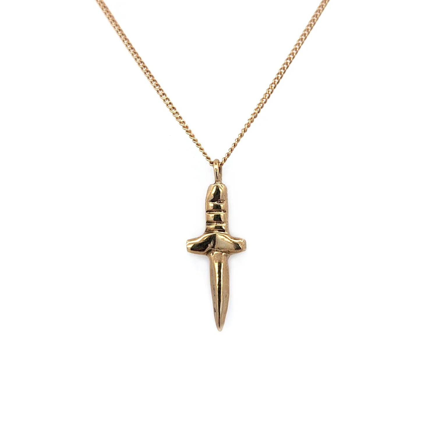 Tiny Brass Dagger Pendant