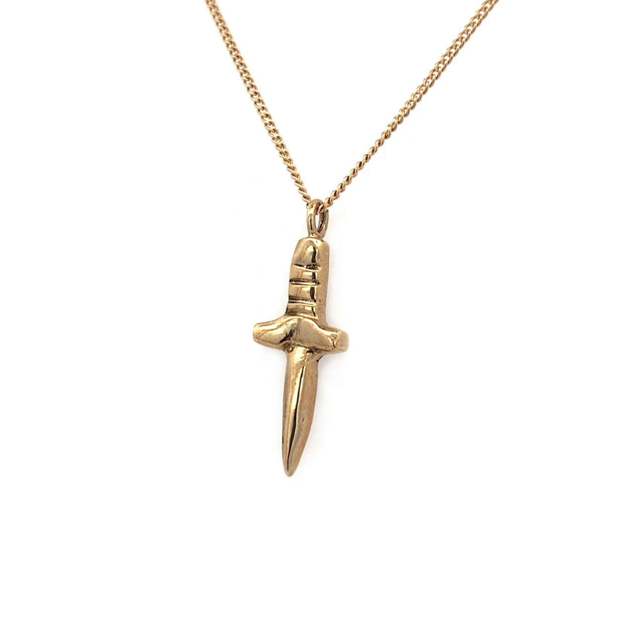 Tiny Brass Dagger Pendant - Image 3