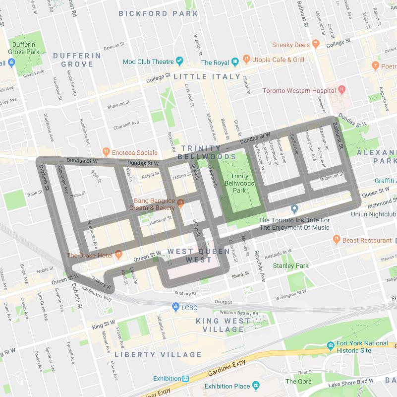 Trinity Bellwoods / Queen West Map Pendant - Image 2