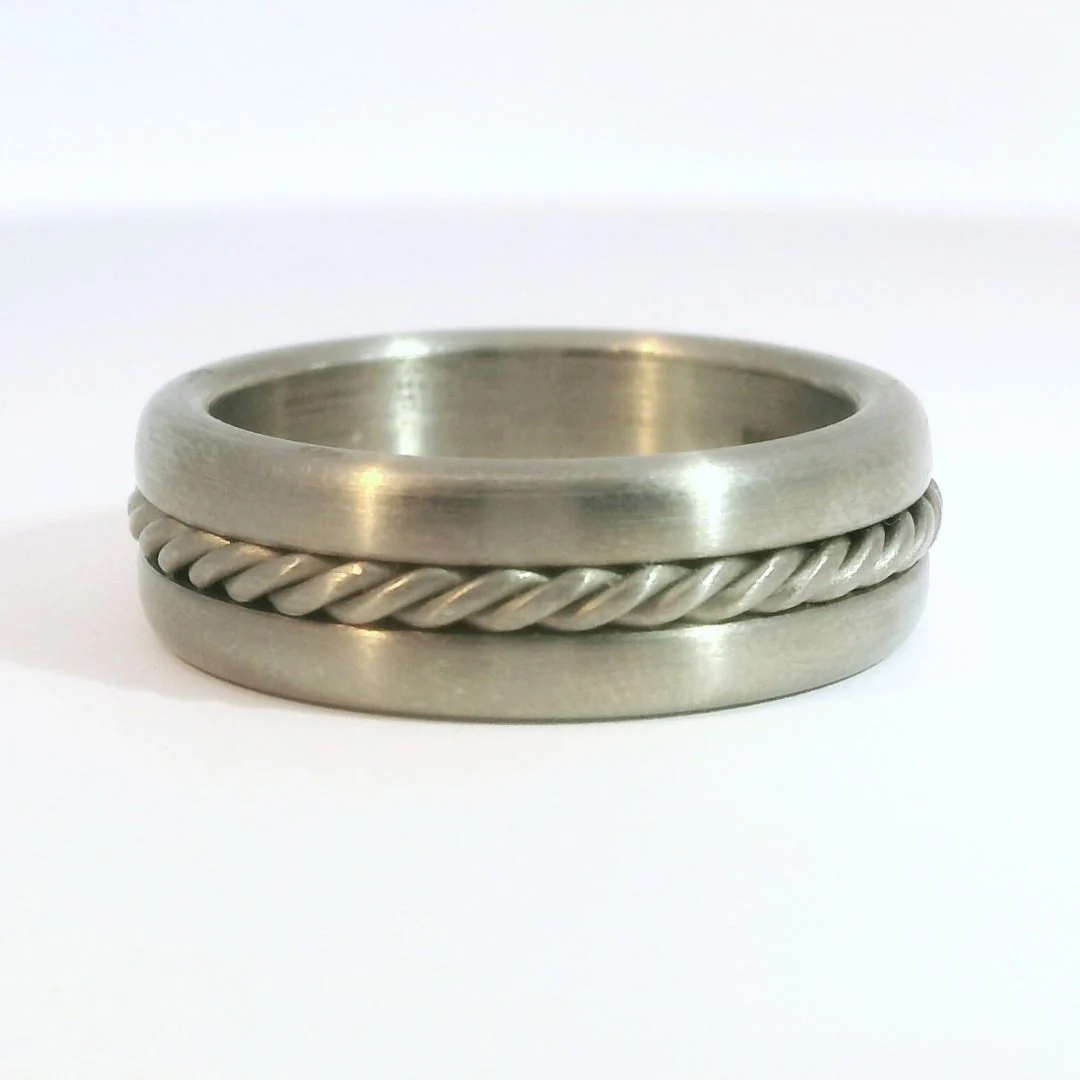 Twisted Rope Titanium Band 7.5mm Wide - Image 2