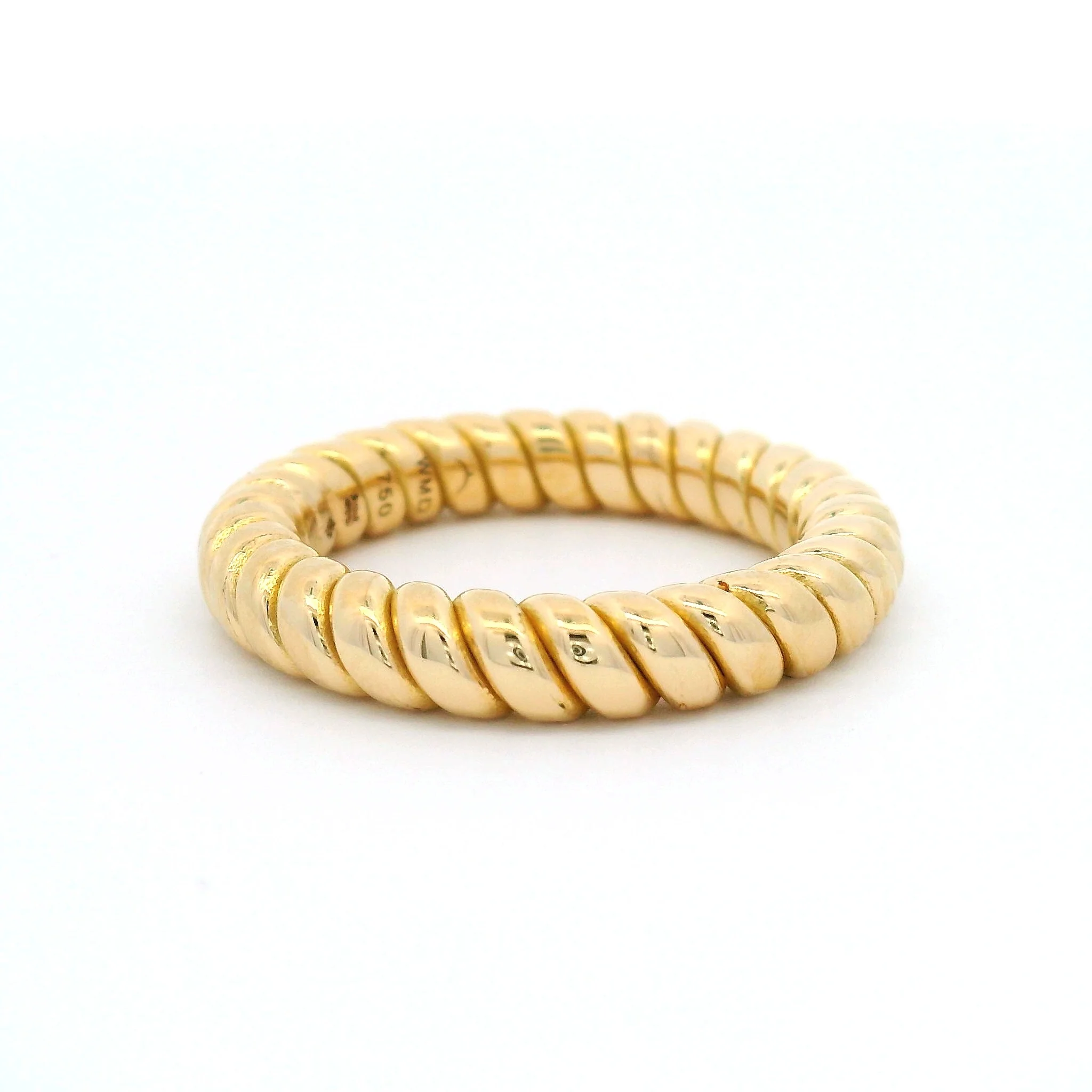 18k Yellow 4mm Round Twisted Wire Band