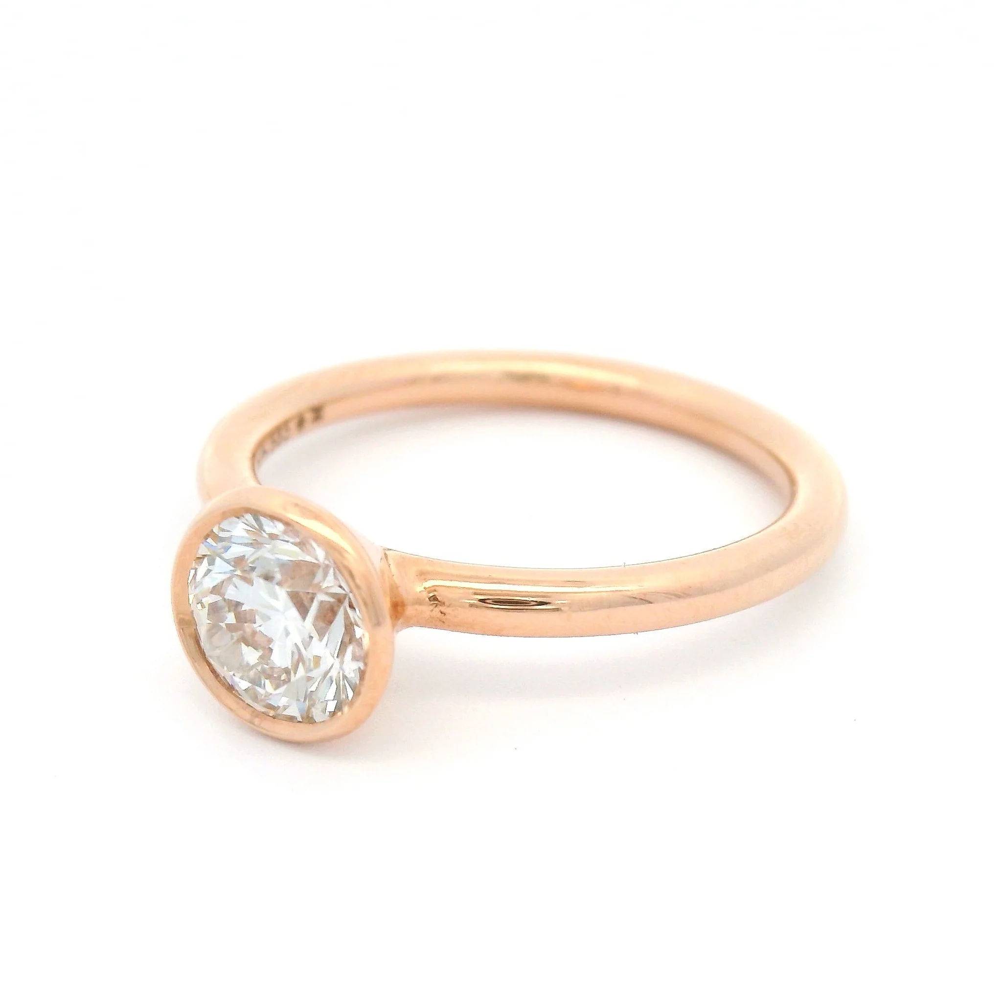 14k Rose Bezel-Set Solitaire with 1.05ct Lab-Grown Diamond - Image 2