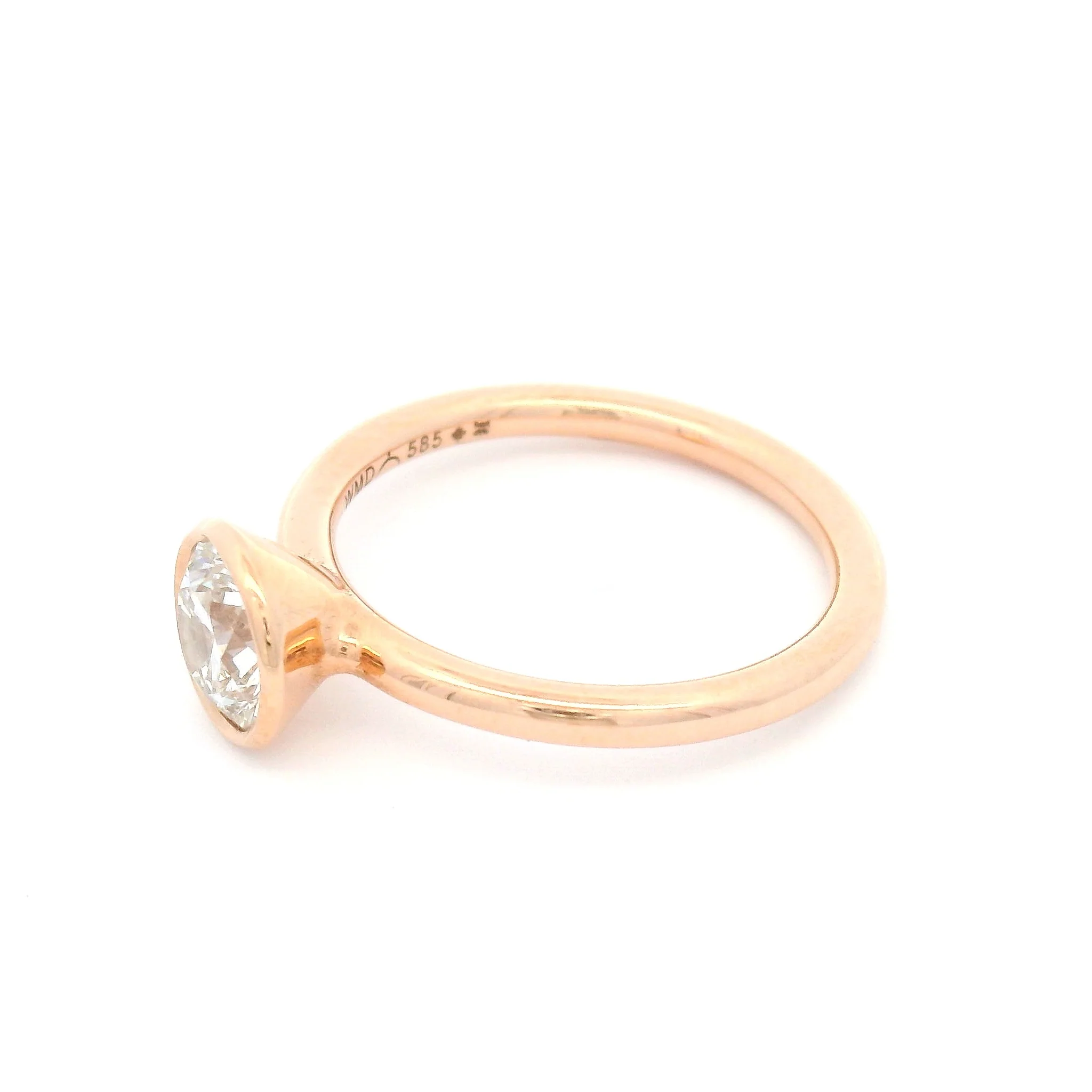 14k Rose Bezel-Set Solitaire with 1.05ct Lab-Grown Diamond - Image 3