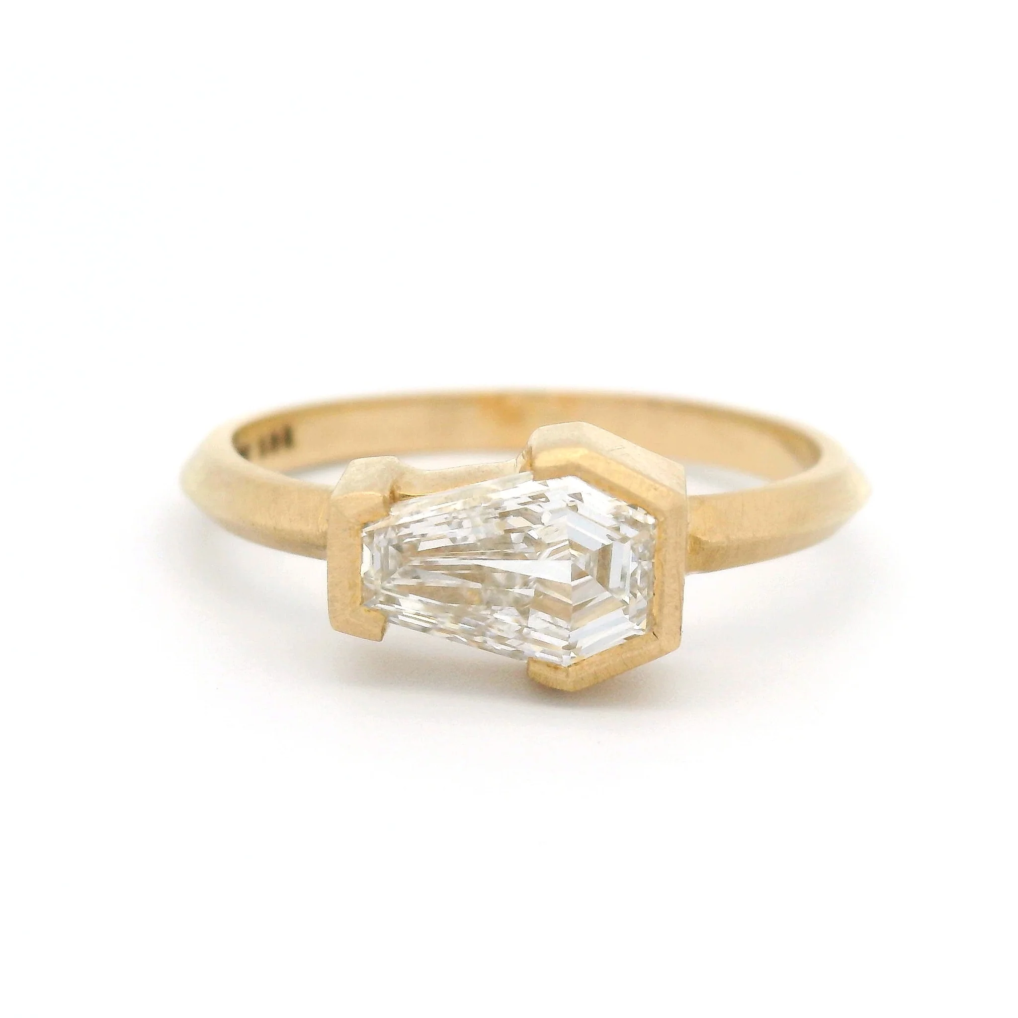 10k Yellow Solitaire with 1ct Lab-Grown Coffin-Cut Diamond