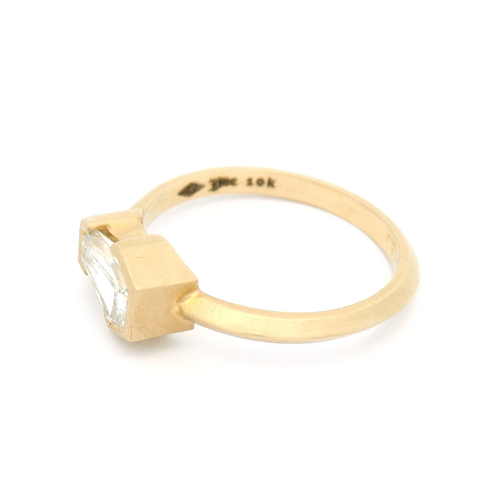 10k Yellow Solitaire with 1ct Lab-Grown Coffin-Cut Diamond - Image 3