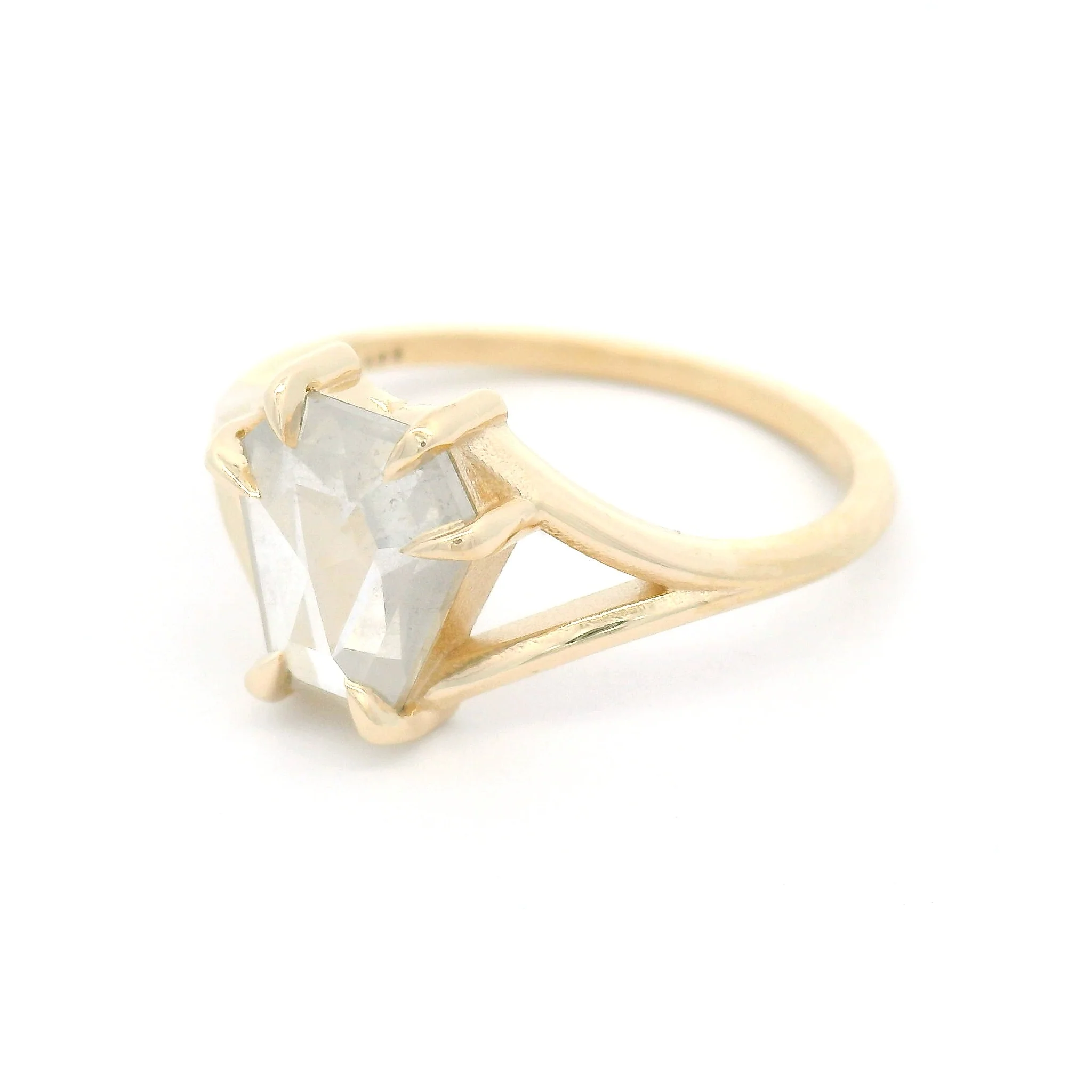 10k Yellow Solitaire with 1.14ct Shield-Shaped Rose-Cut Diamond - Image 2