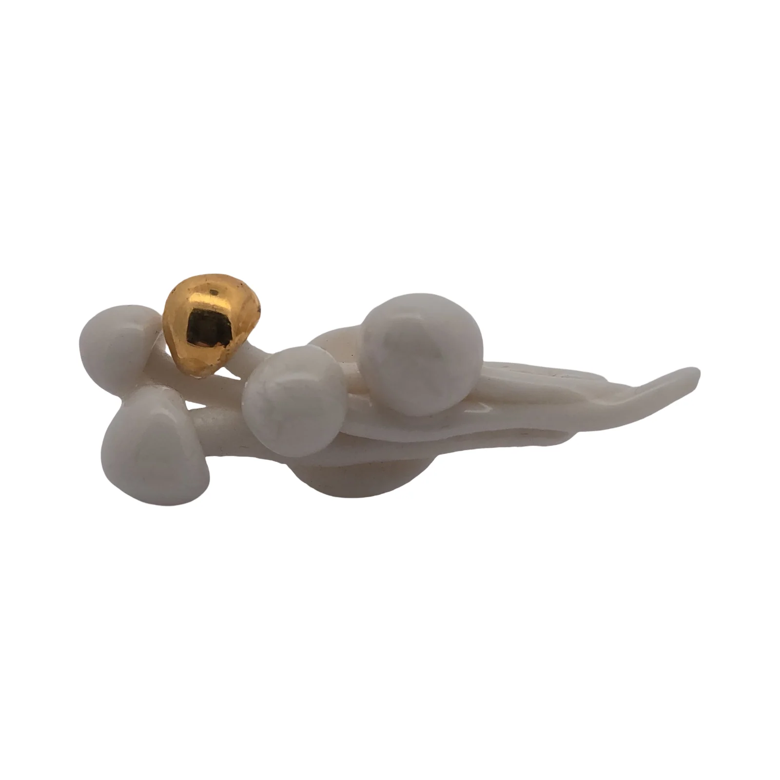 White Mushroom Porcelain Pin