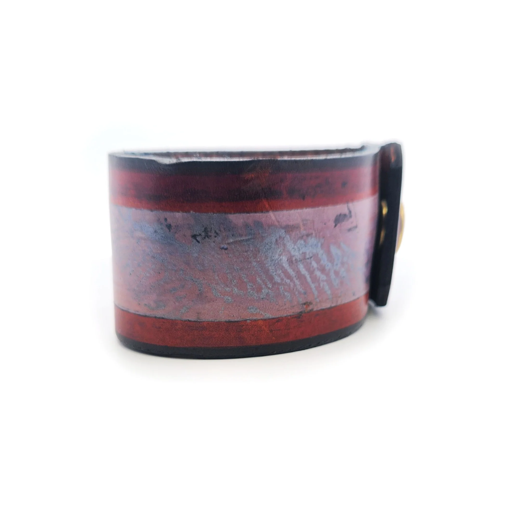 Wide Stripes Leather Bracelet - Image 3