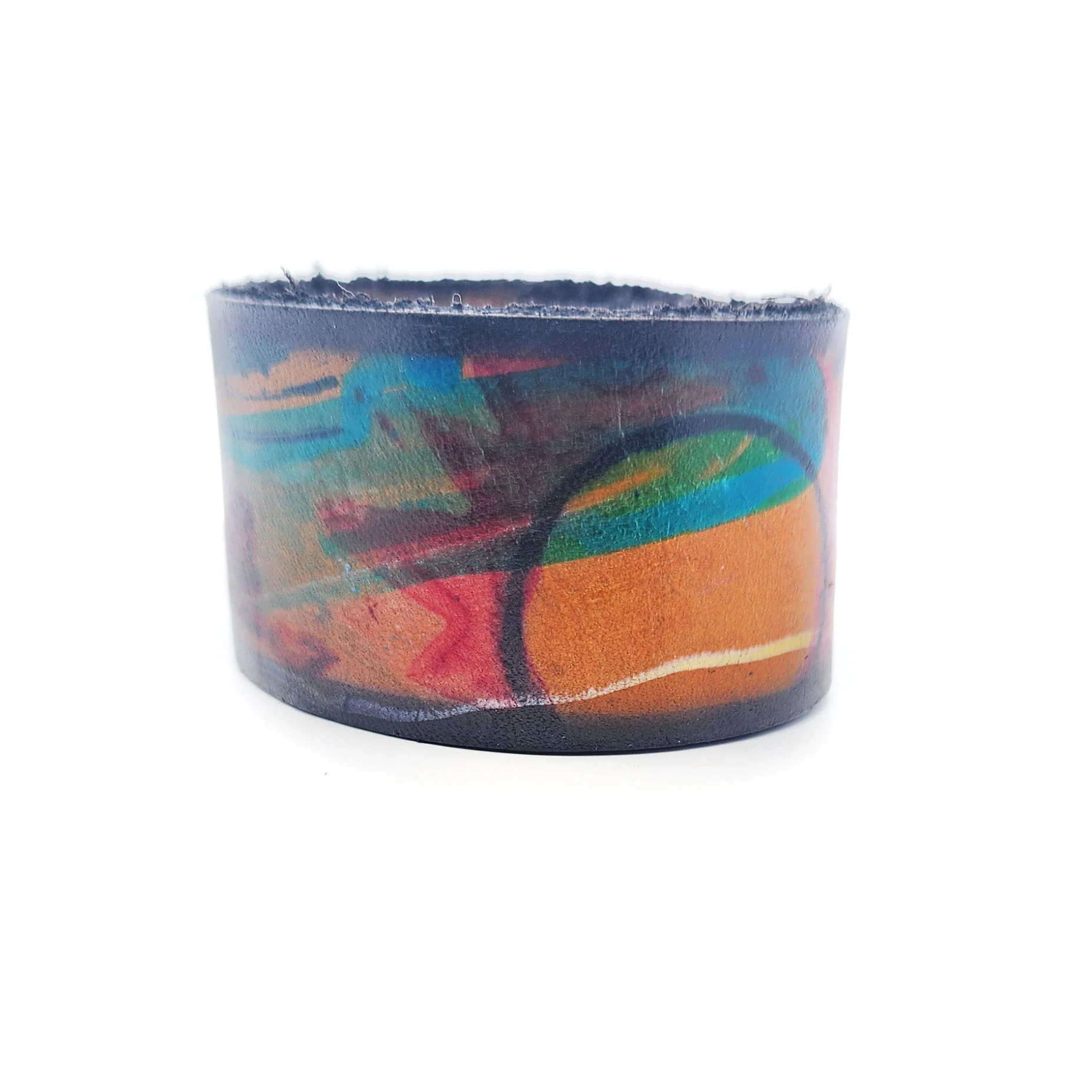 Wide Sunset Leather Bracelet